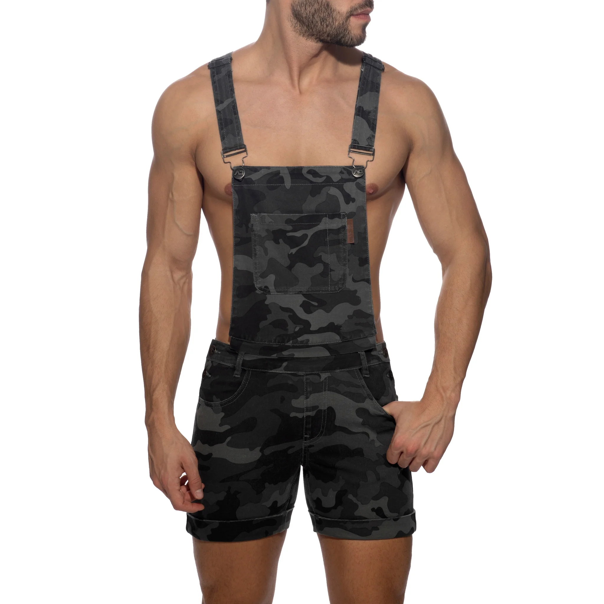 Addicted Removable Overalls Camo Jeans Grey Camouflage AD1161 - Image 2