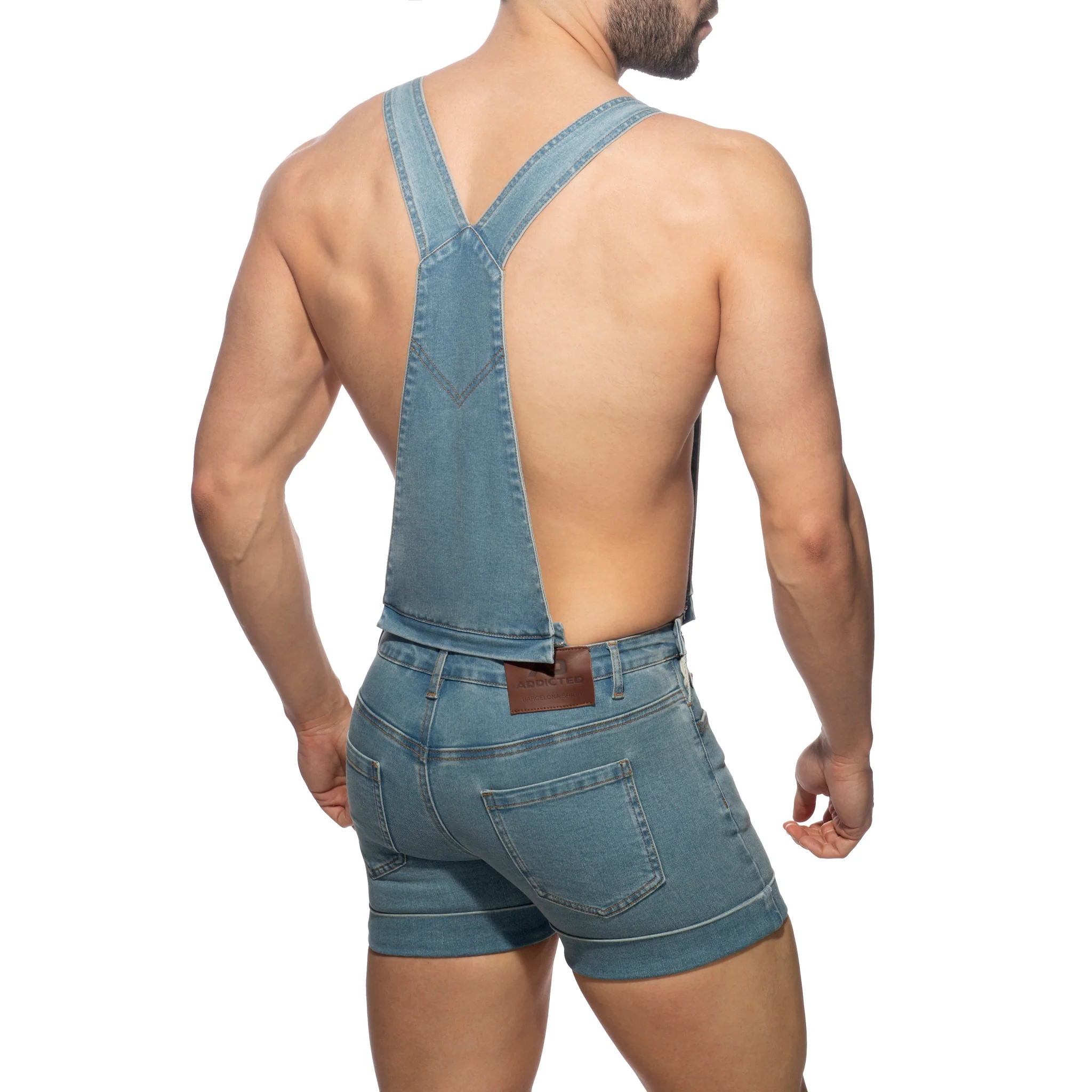 Addicted Removable Overalls Jeans Blue Jeans AD1162 - Image 3