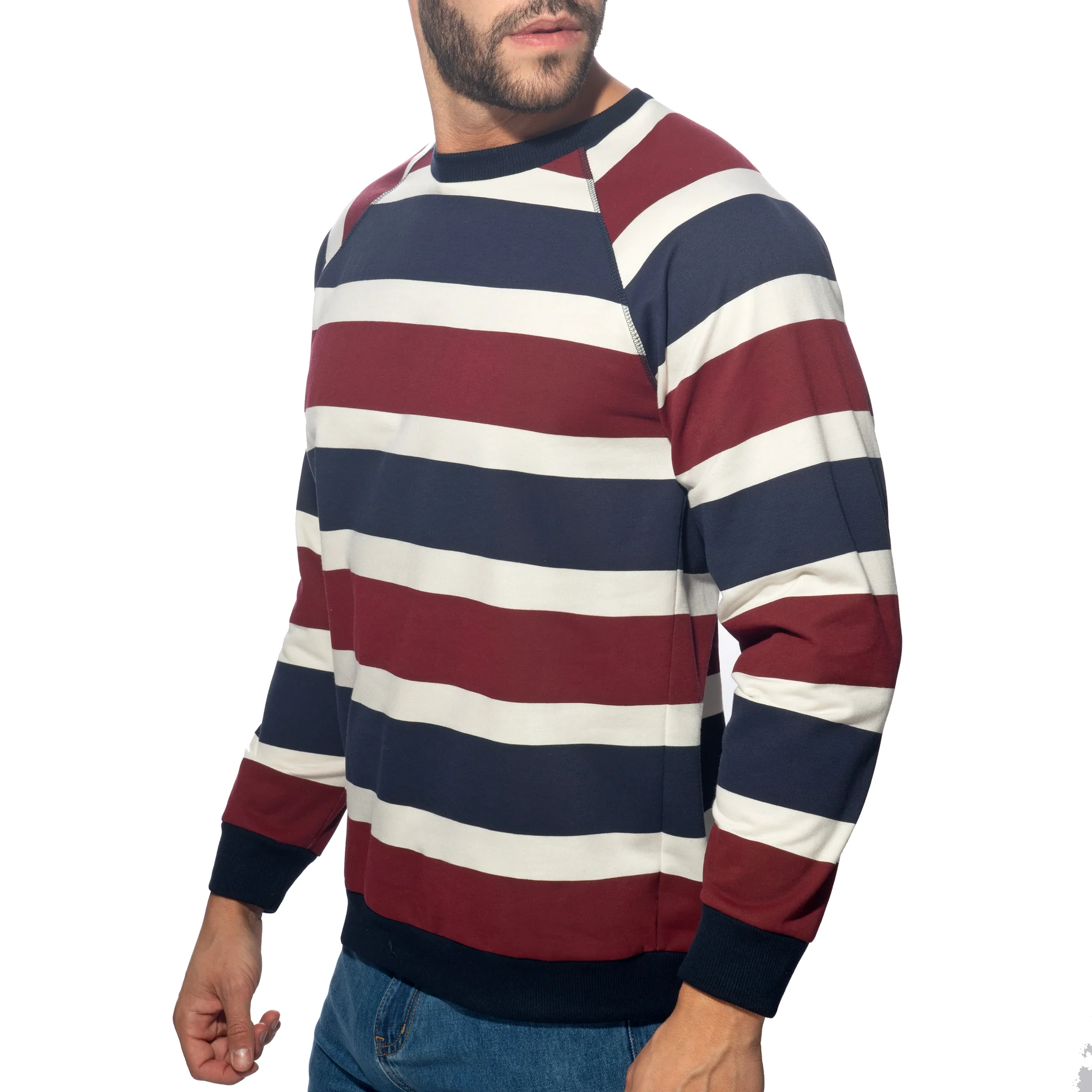 Addicted Retro Stripes Sweatshirt Garnet AD1438