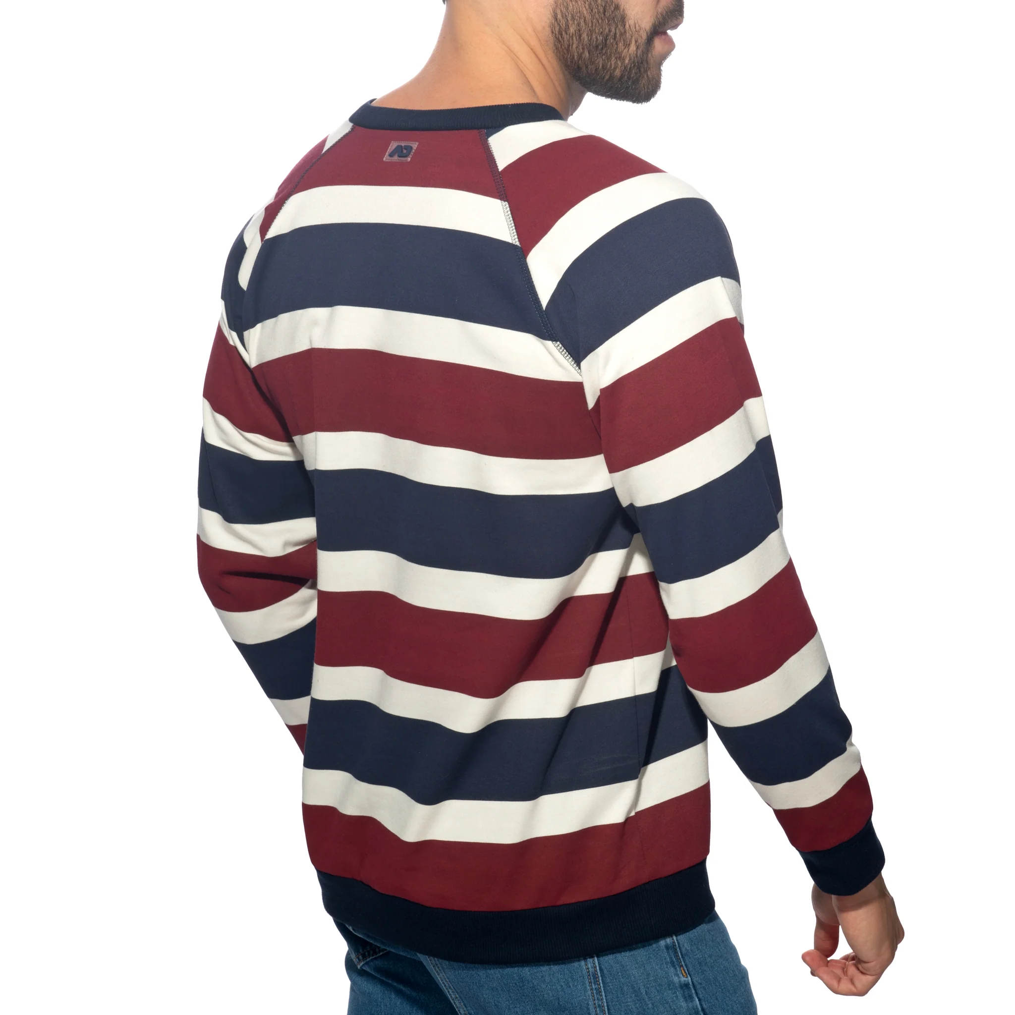 Addicted Retro Stripes Sweatshirt Garnet AD1438 - Image 3