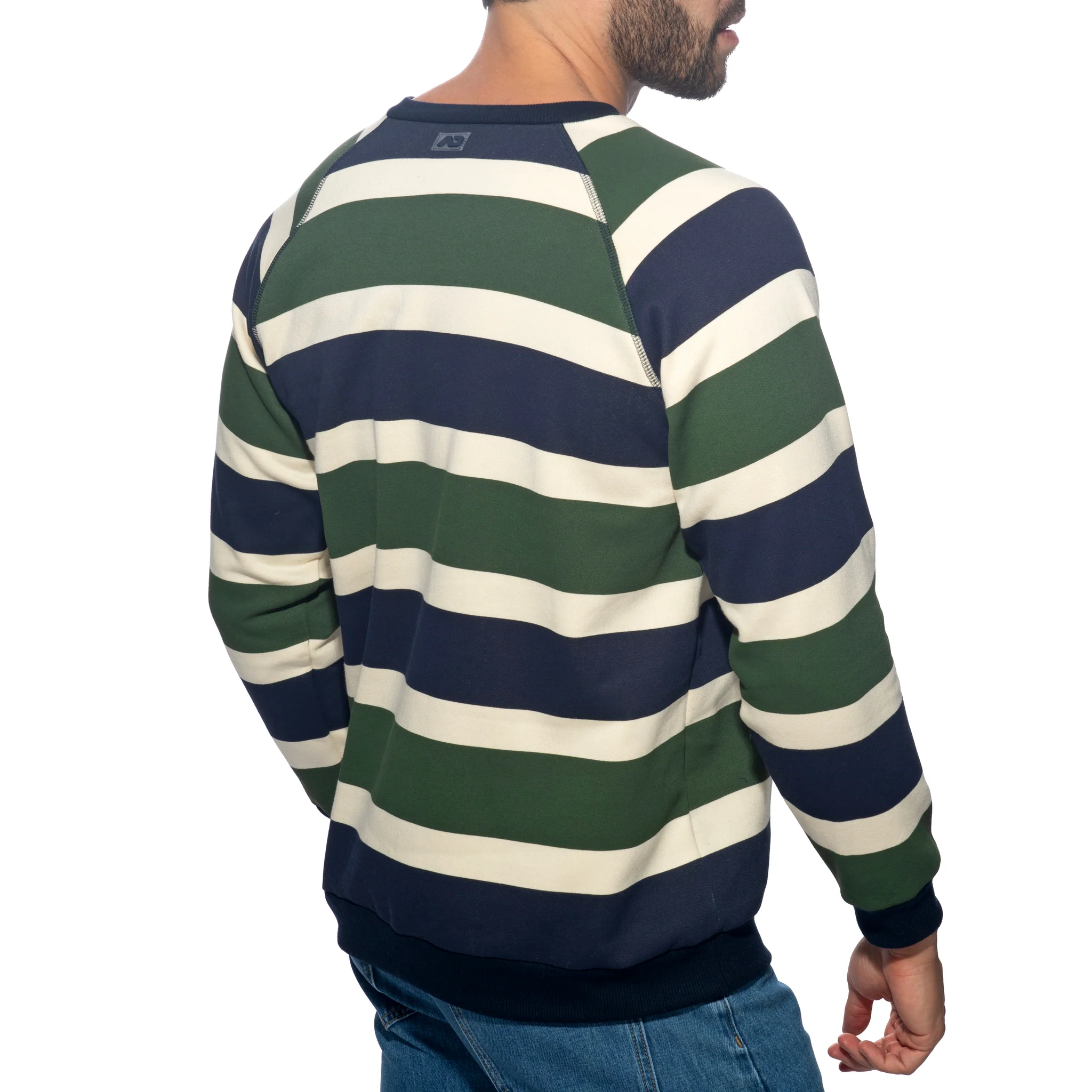Addicted Retro Stripes Sweatshirt Green AD1438 - Image 3