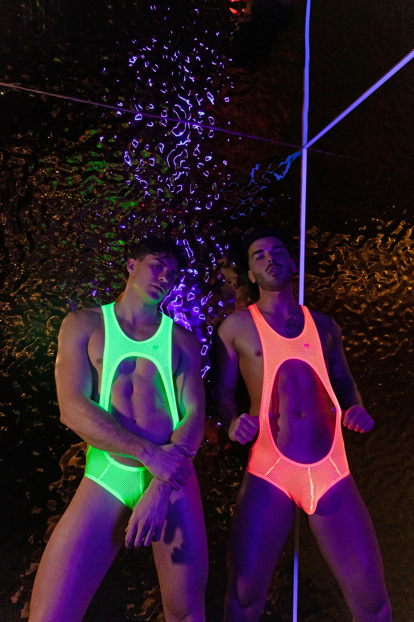 Addicted Sexy Mesh Singlet Neon Pink ADP03 - Image 4