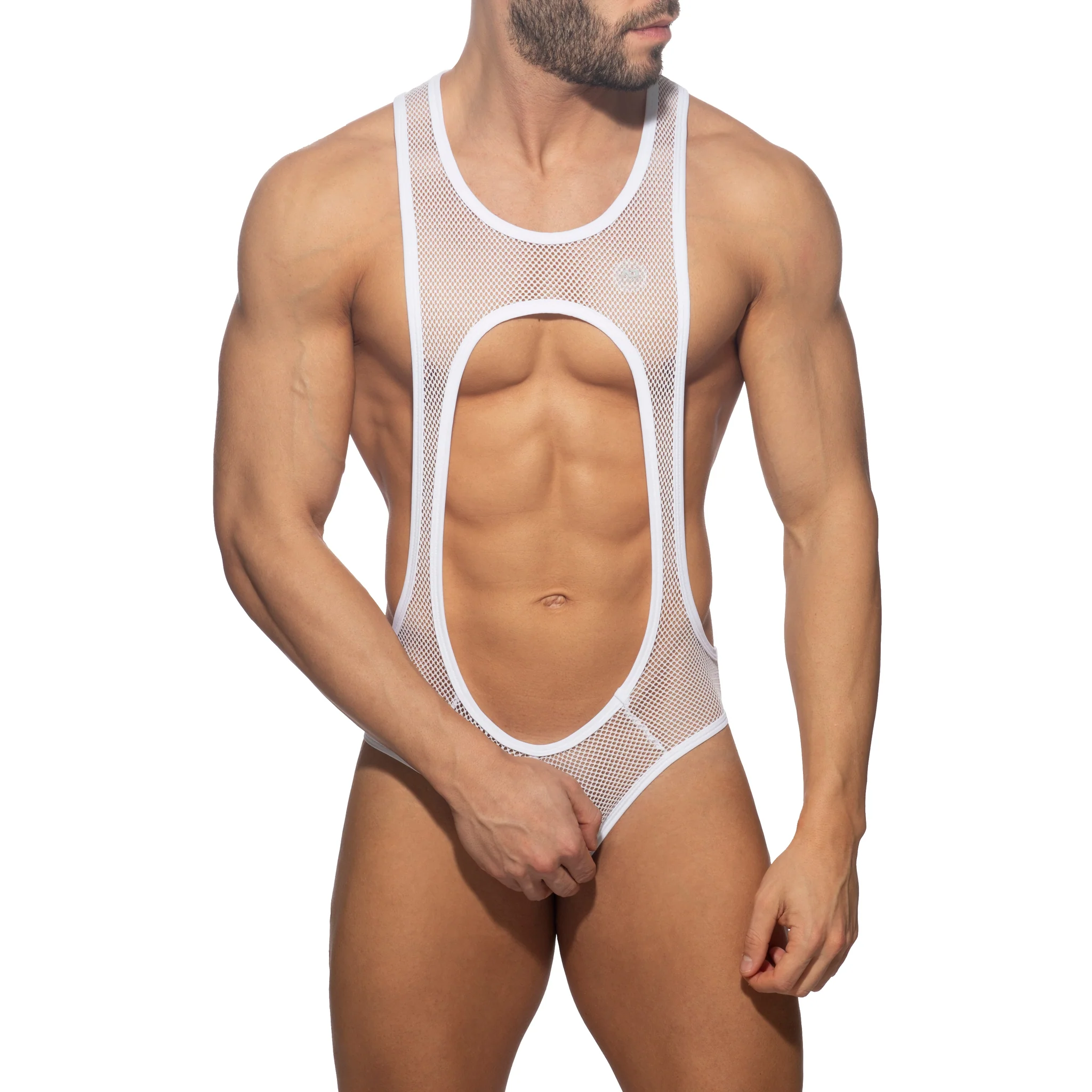 Addicted Sexy Mesh Singlet White ADP03 - Image 2
