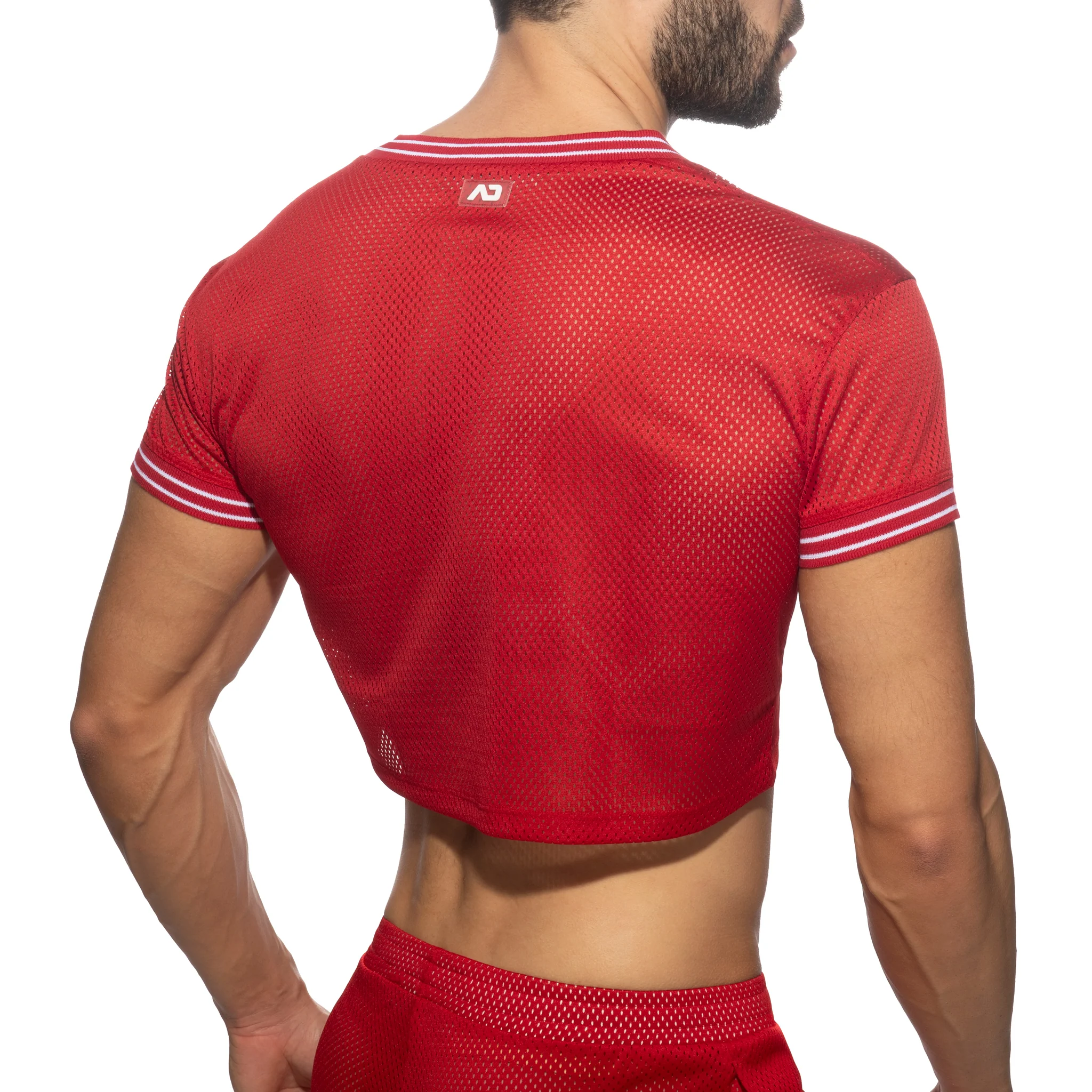 Addicted Slam V-Neck Crop Top Red AD1274 - Image 3
