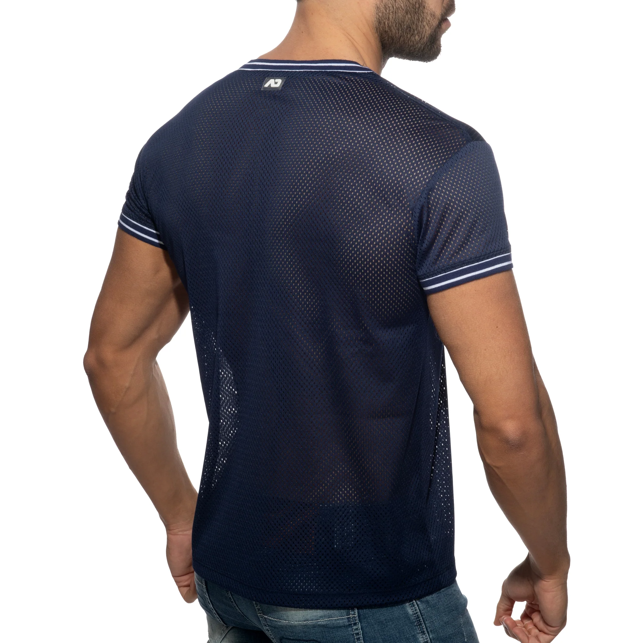 Addicted Slam V-Neck T-Shirt Navy AD1280 - Image 3