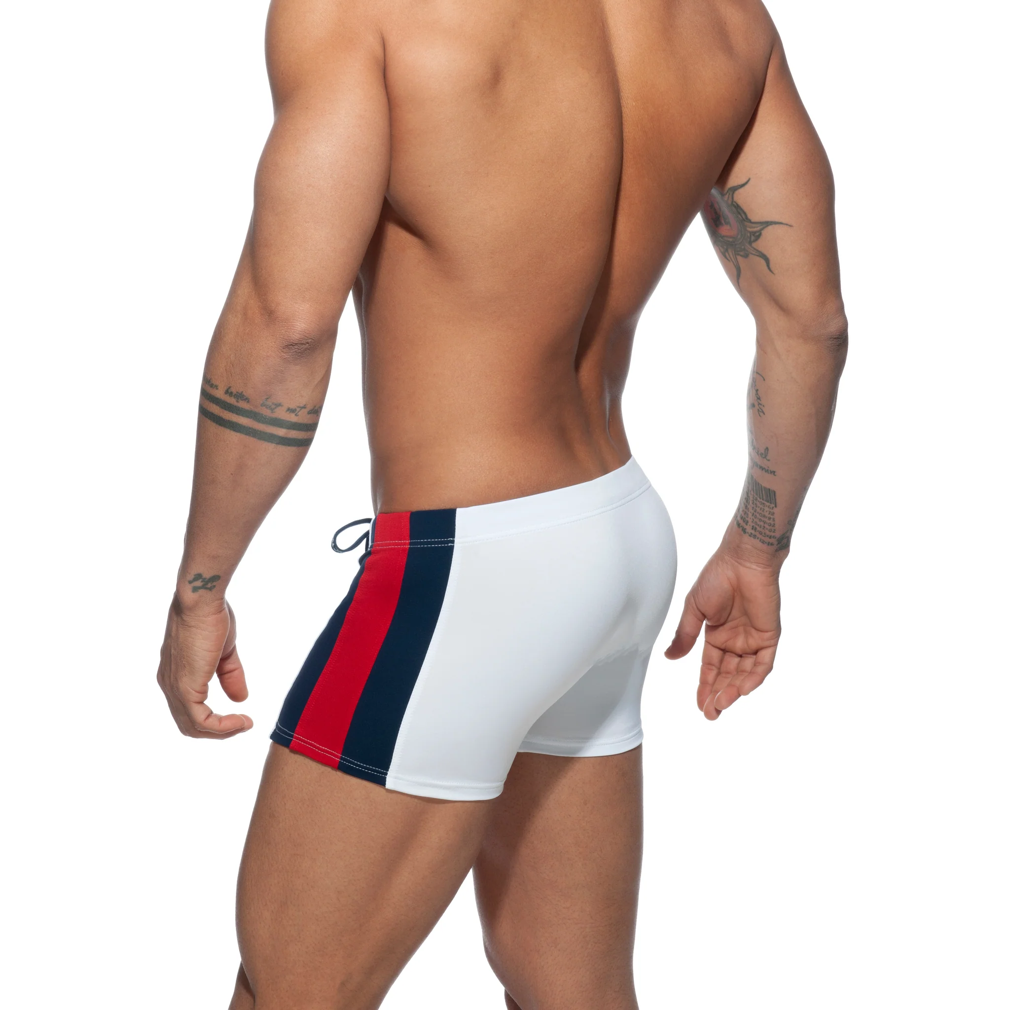 Addicted Stripes Basic Swim Boxer White ADS213 - Image 3