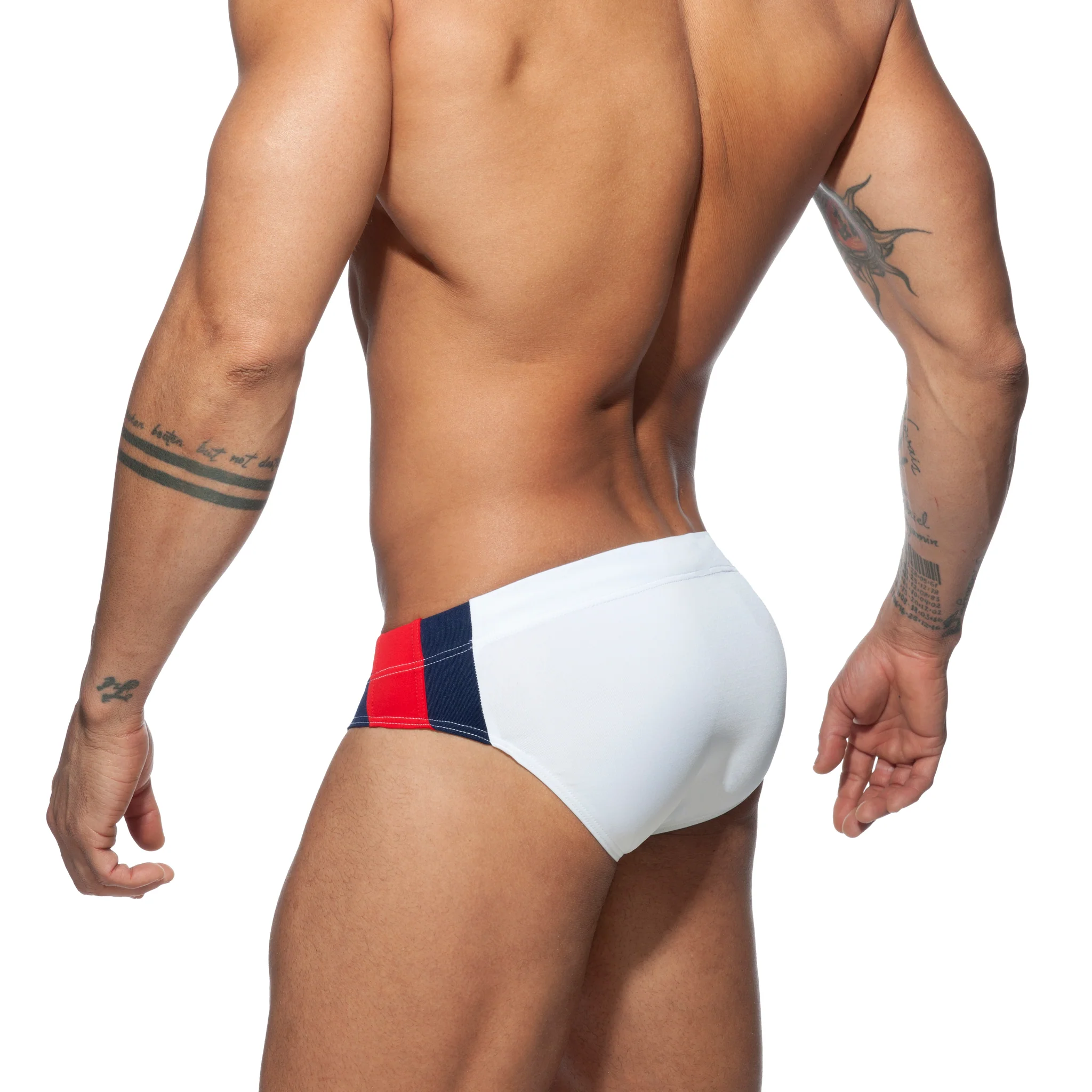 Addicted Stripes Basic Swim Brief White ADS211 - Image 3