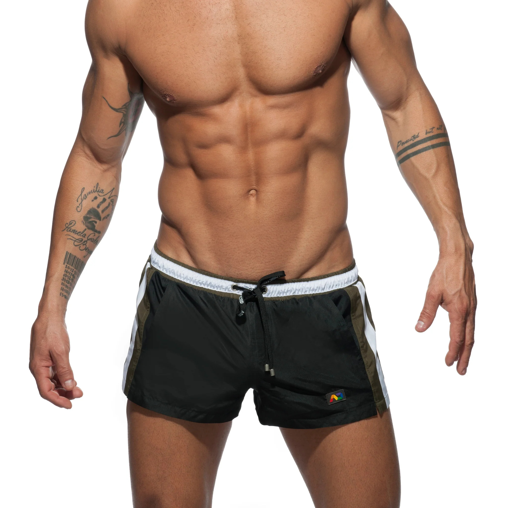 Addicted Stripes Basic Swim Short Black ADS214 - Image 2