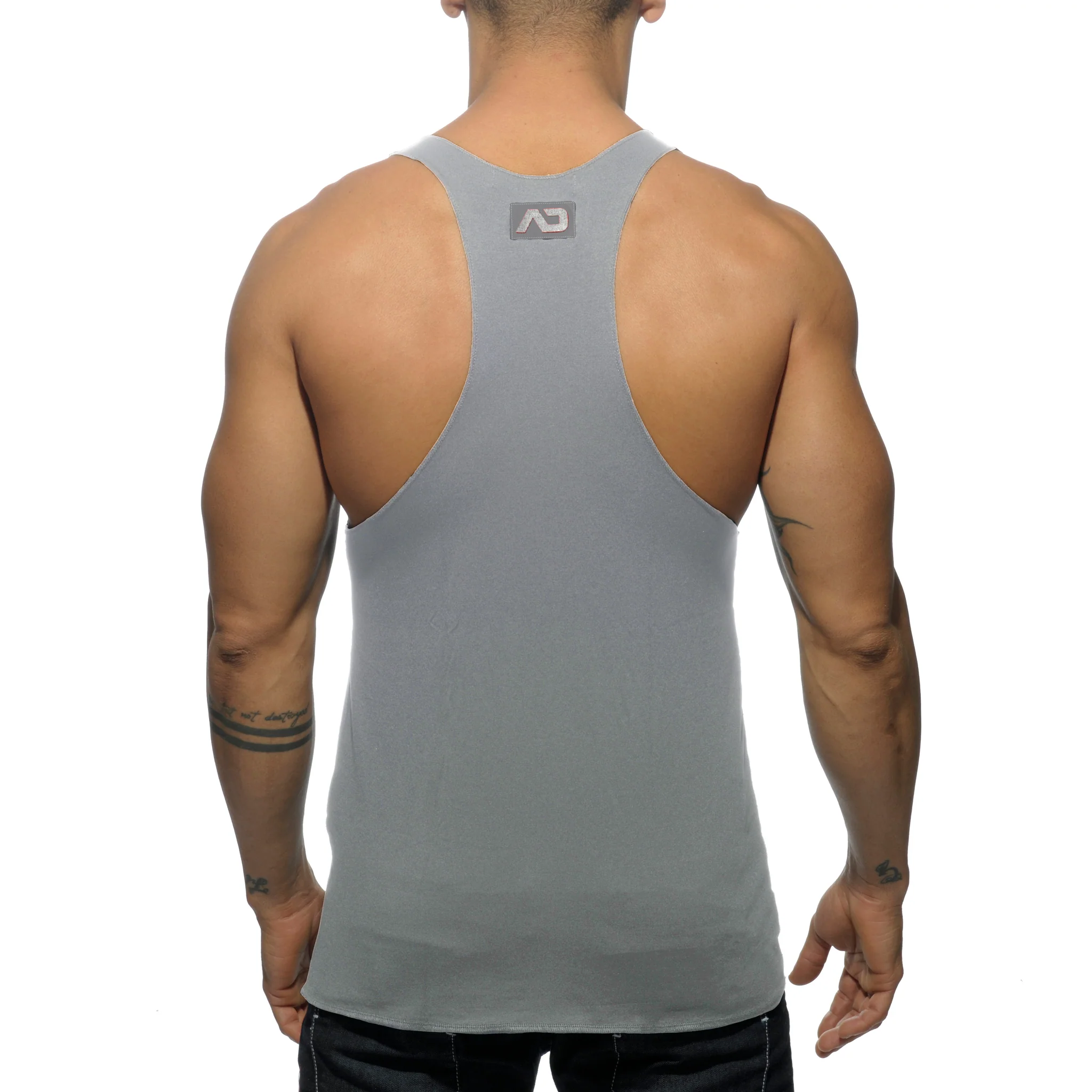 Addicted Tank Back Printed Heather Grey AD340 - Image 3