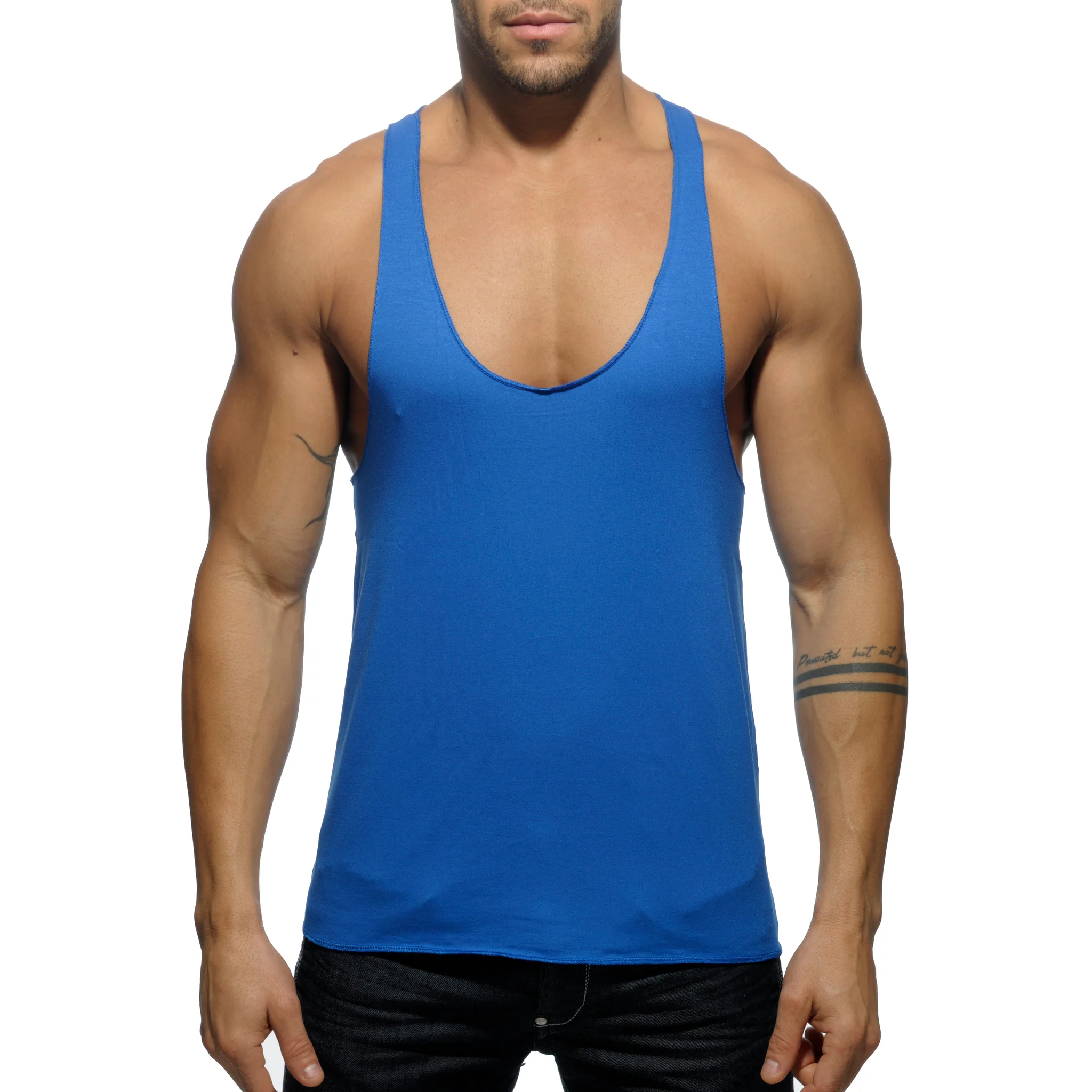 Addicted Tank Back Printed Royal Blue AD340 - Image 2
