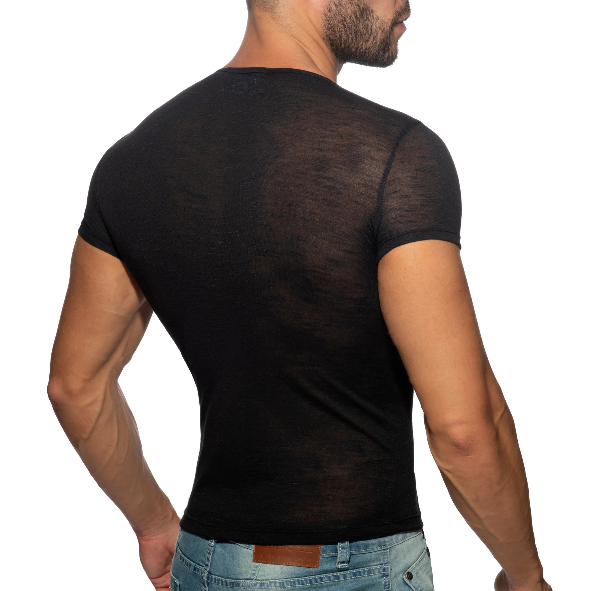 Addicted Thin Flame T-Shirt Black AD1109 - Image 3