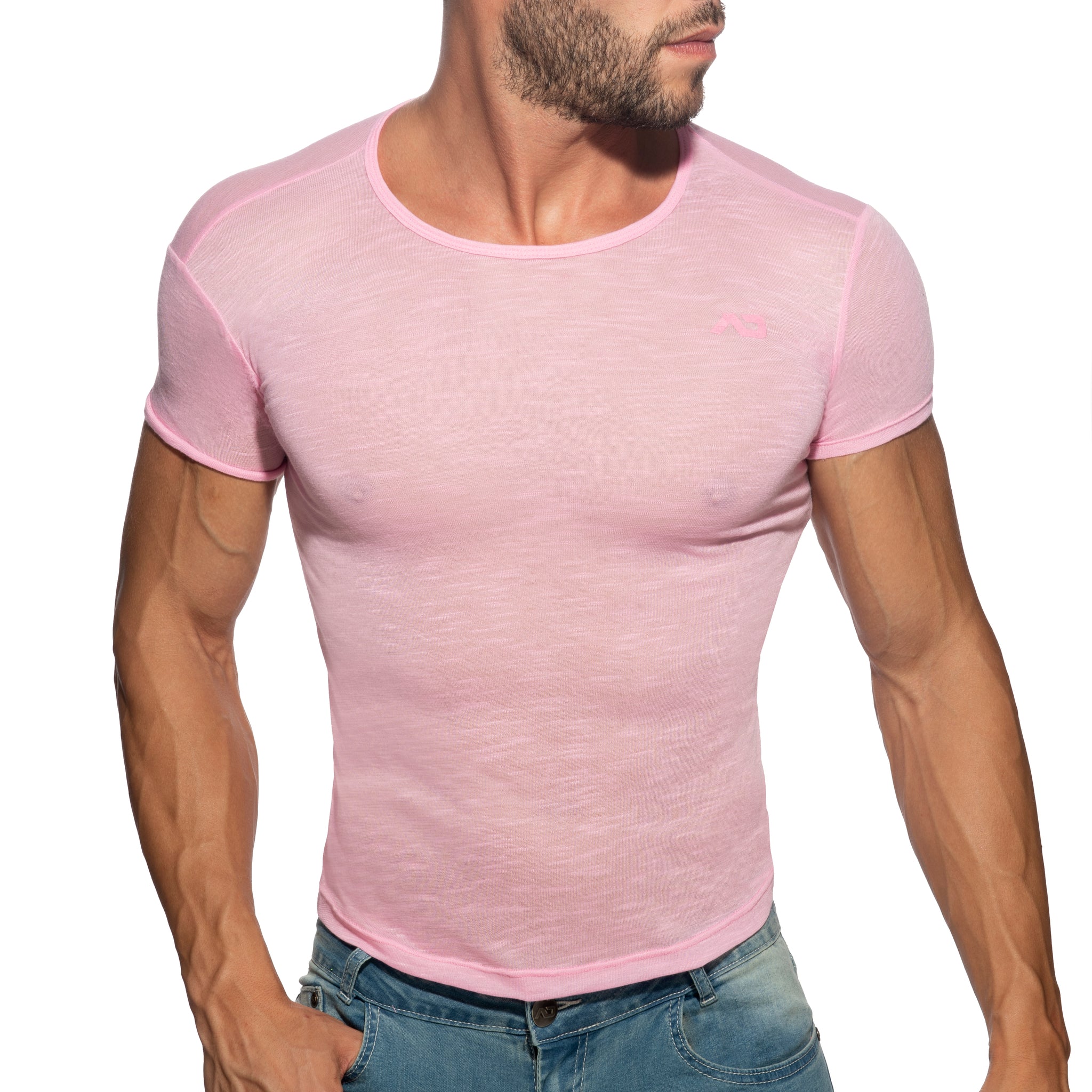 Addicted Thin Flame T-Shirt Pink AD1109 - Image 2