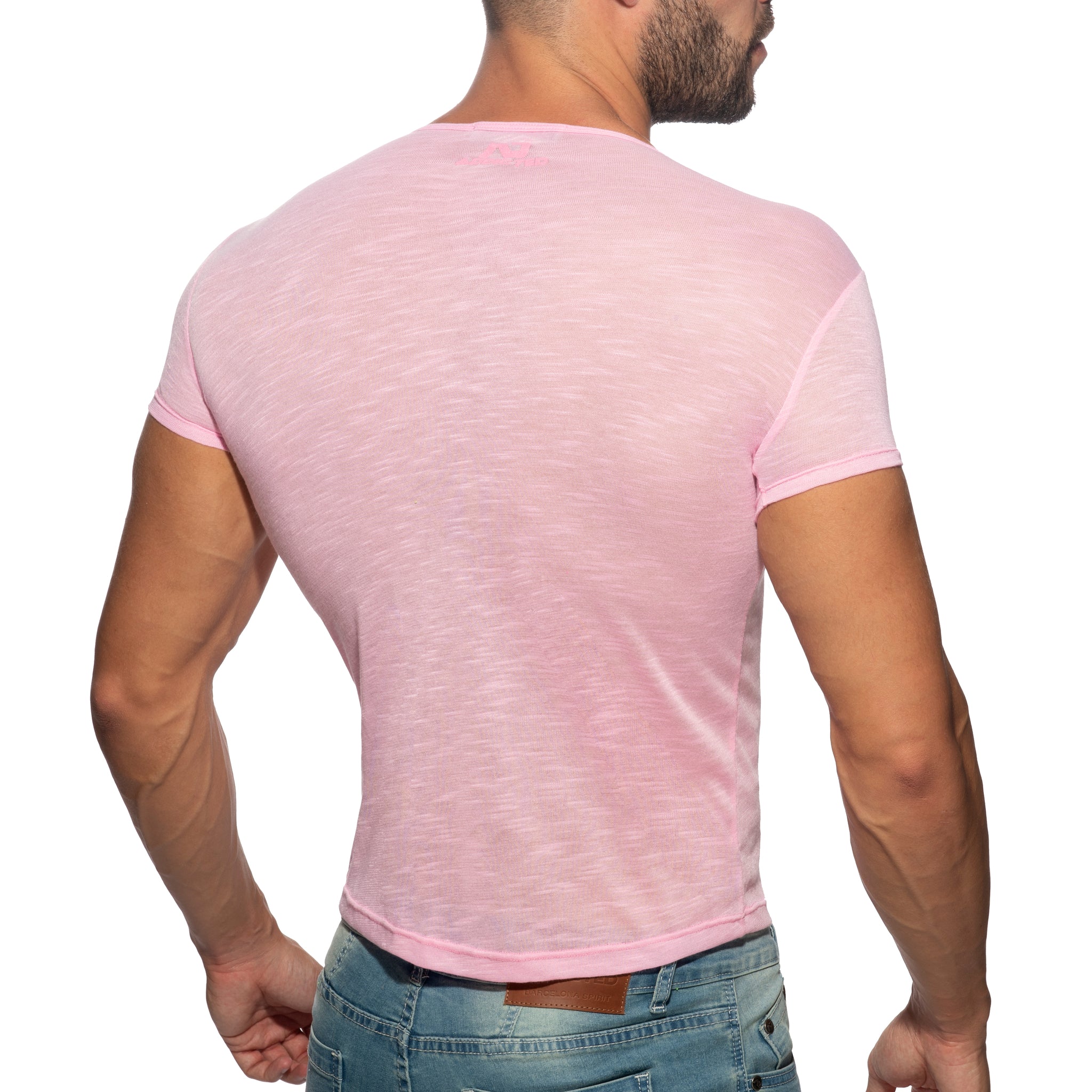 Addicted Thin Flame T-Shirt Pink AD1109 - Image 3