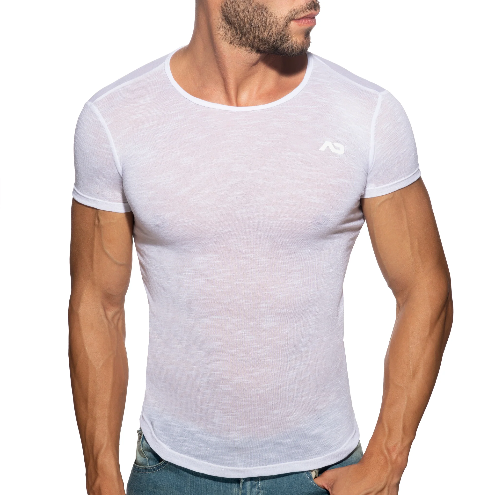 Addicted Thin Flame T-Shirt White AD1109 - Image 2