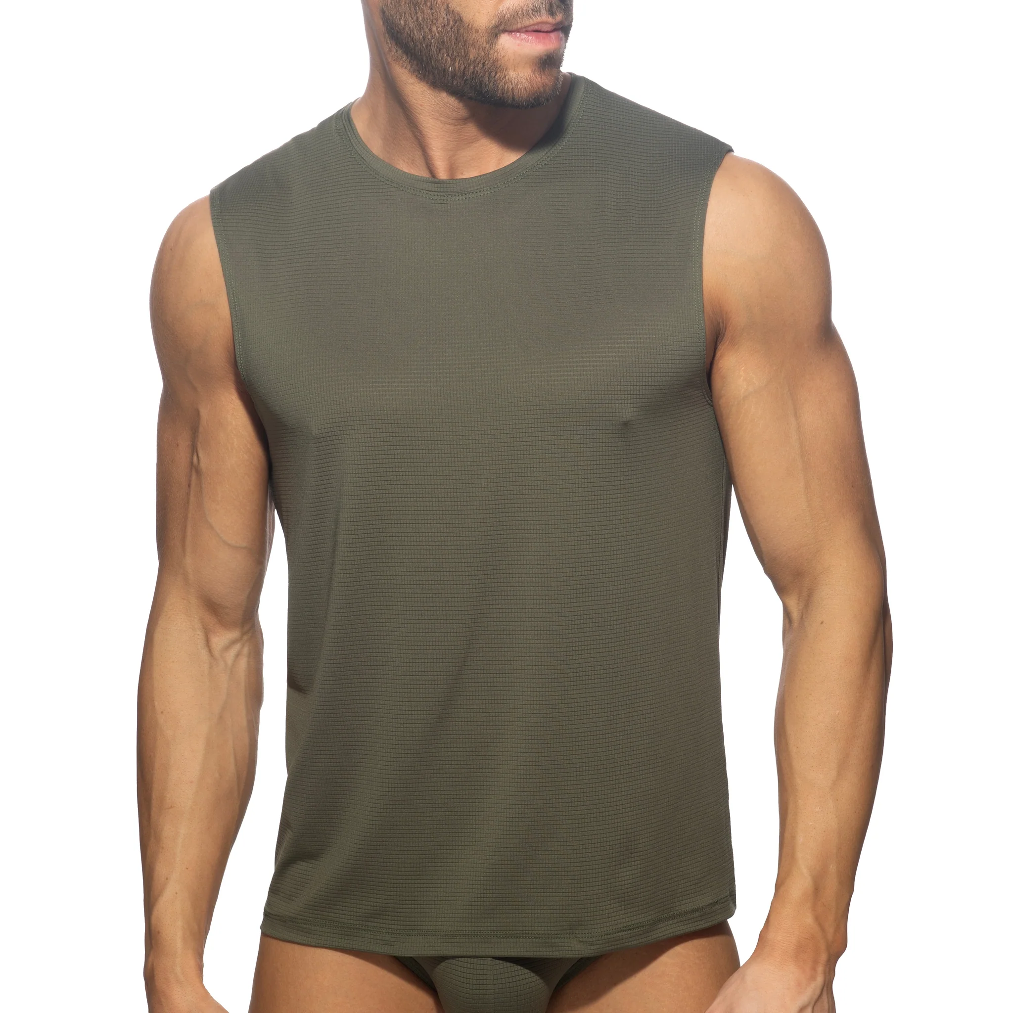 Addicted Veloz Dry Tank Top Khaki AD1328 - Image 2