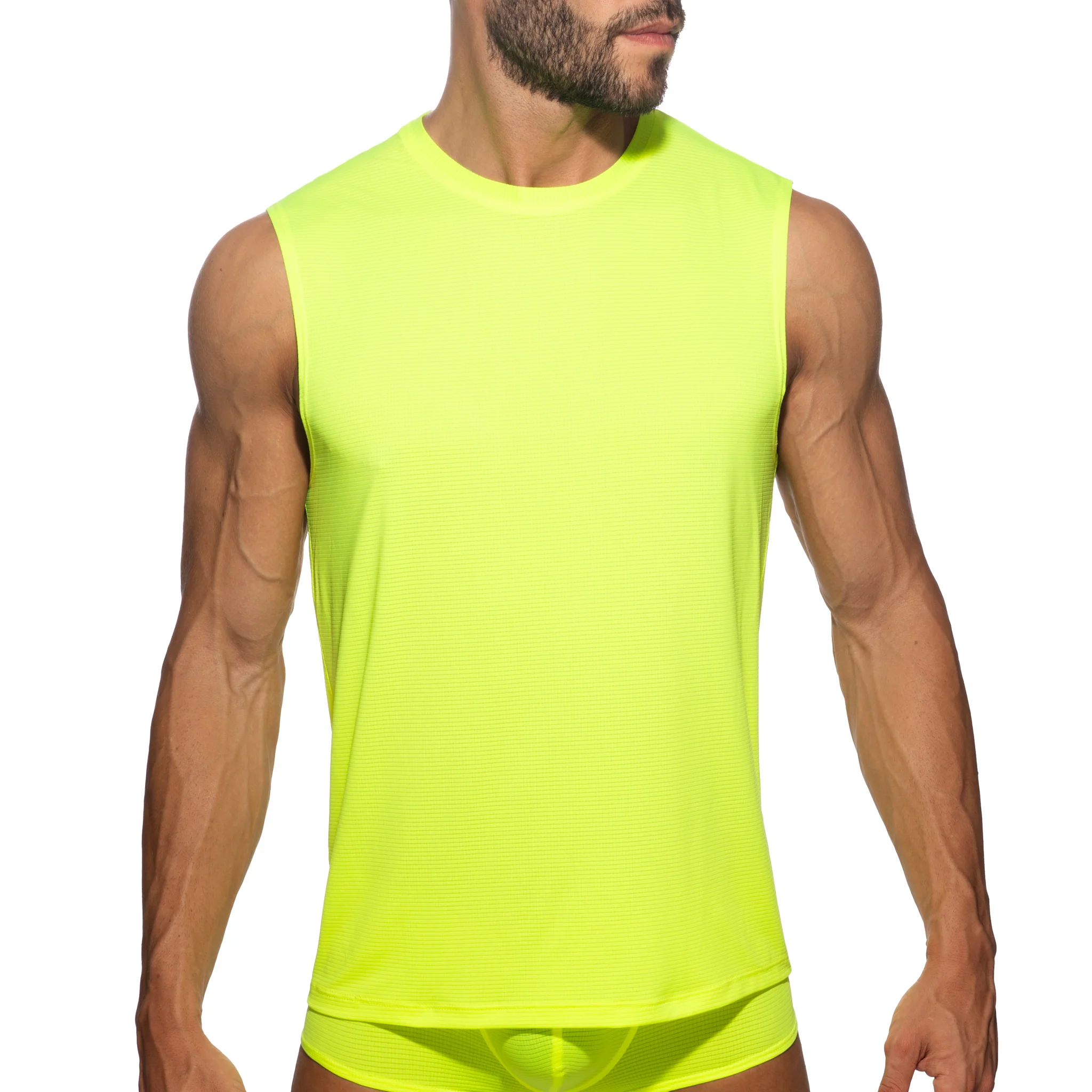Addicted Veloz Dry Tank Top Neon Yellow AD1328 - Image 2