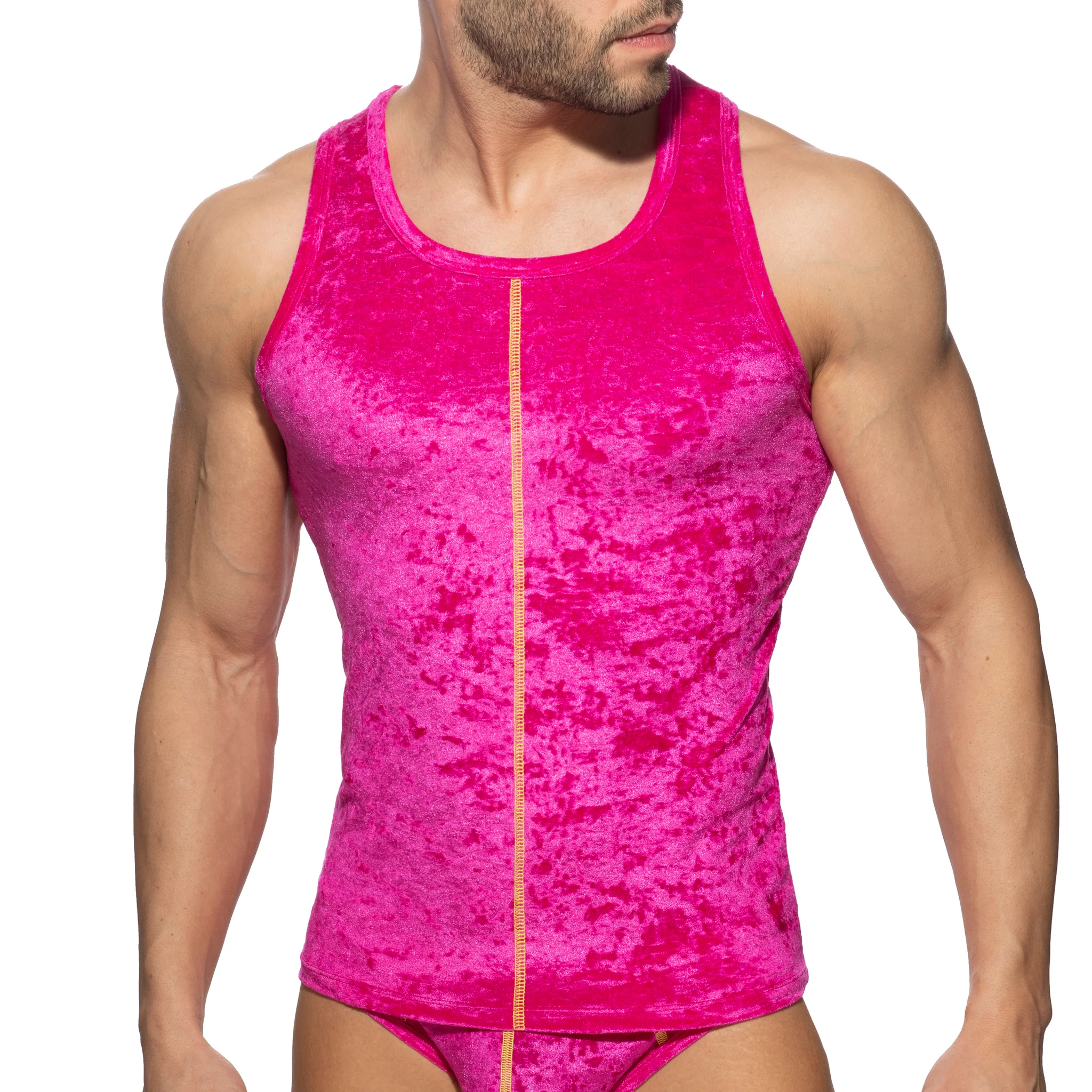 Addicted Velvet Shady Tank Top Fuchsia AD1237 - Image 2