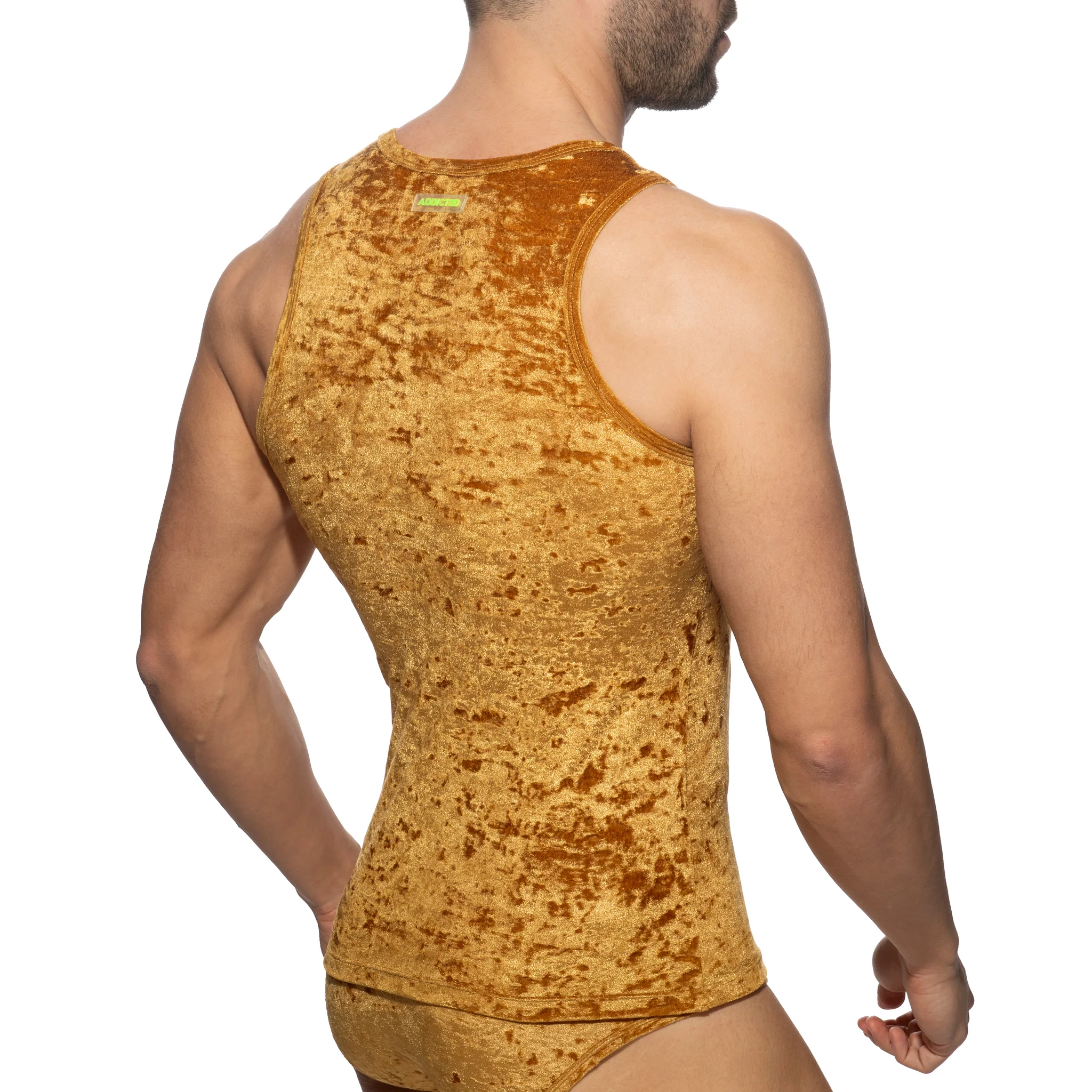 Addicted Velvet Shady Tank Top Mustard AD1237 - Image 3