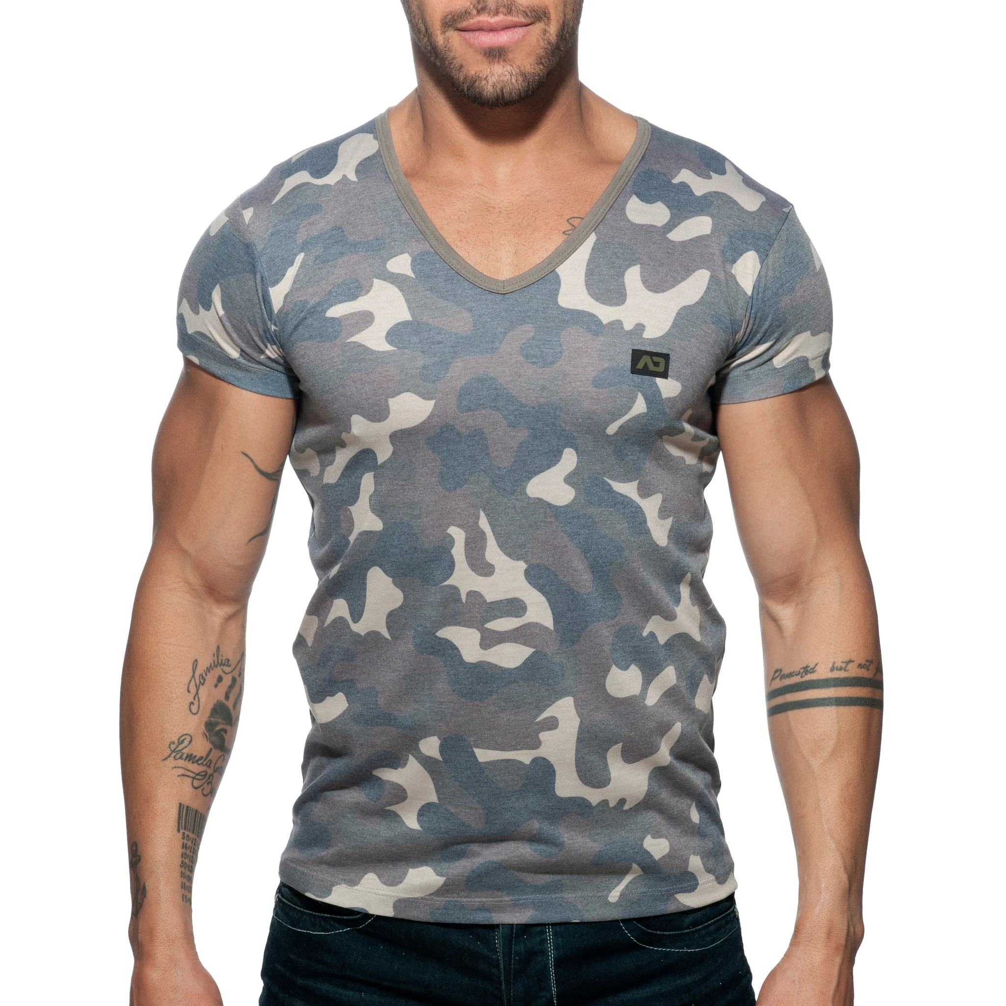 Addicted Washed Camo T-Shirt Camouflage AD800 - Image 2