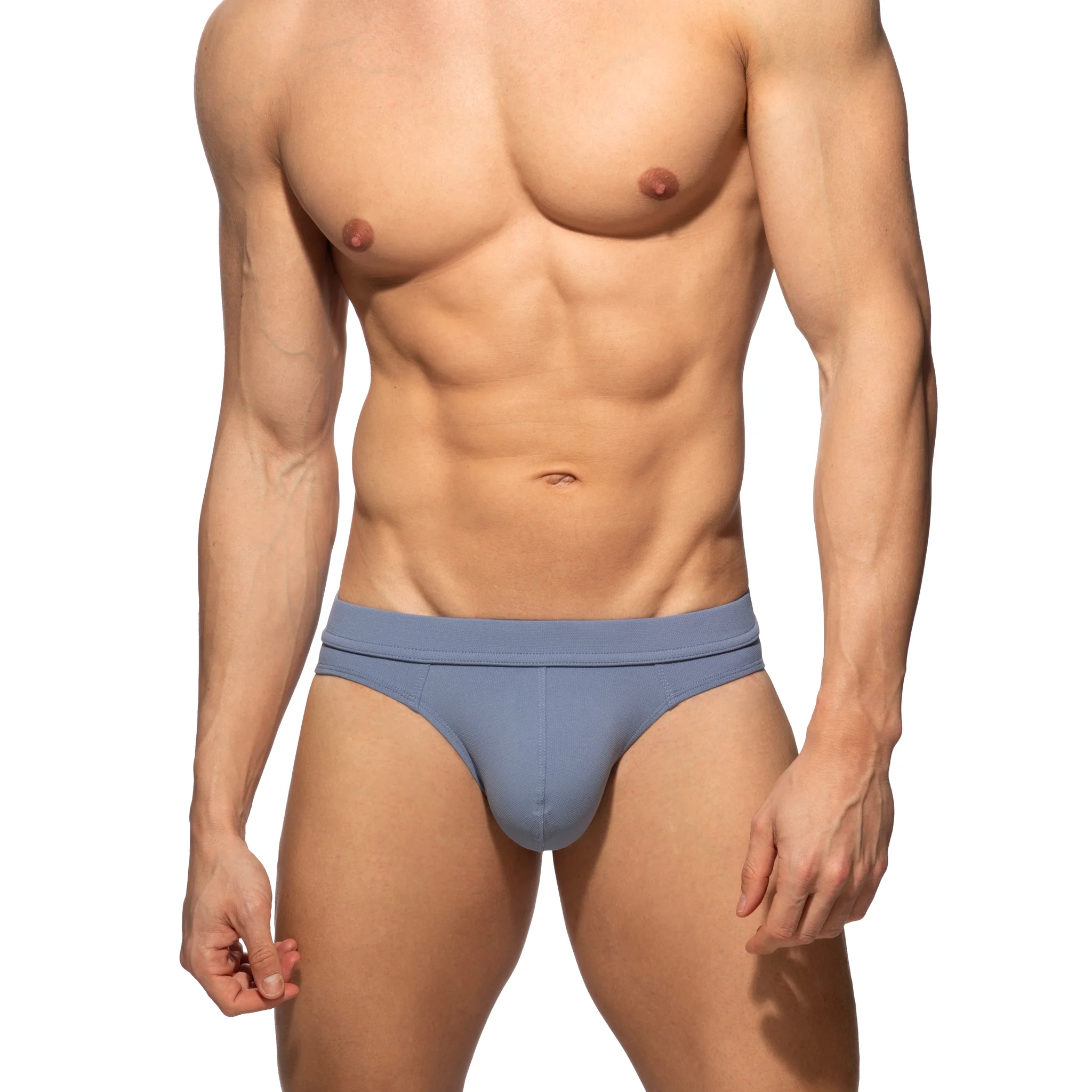 Addicted Worn Out Denim Bikini Brief Blue Jeans AD1430 - Image 2