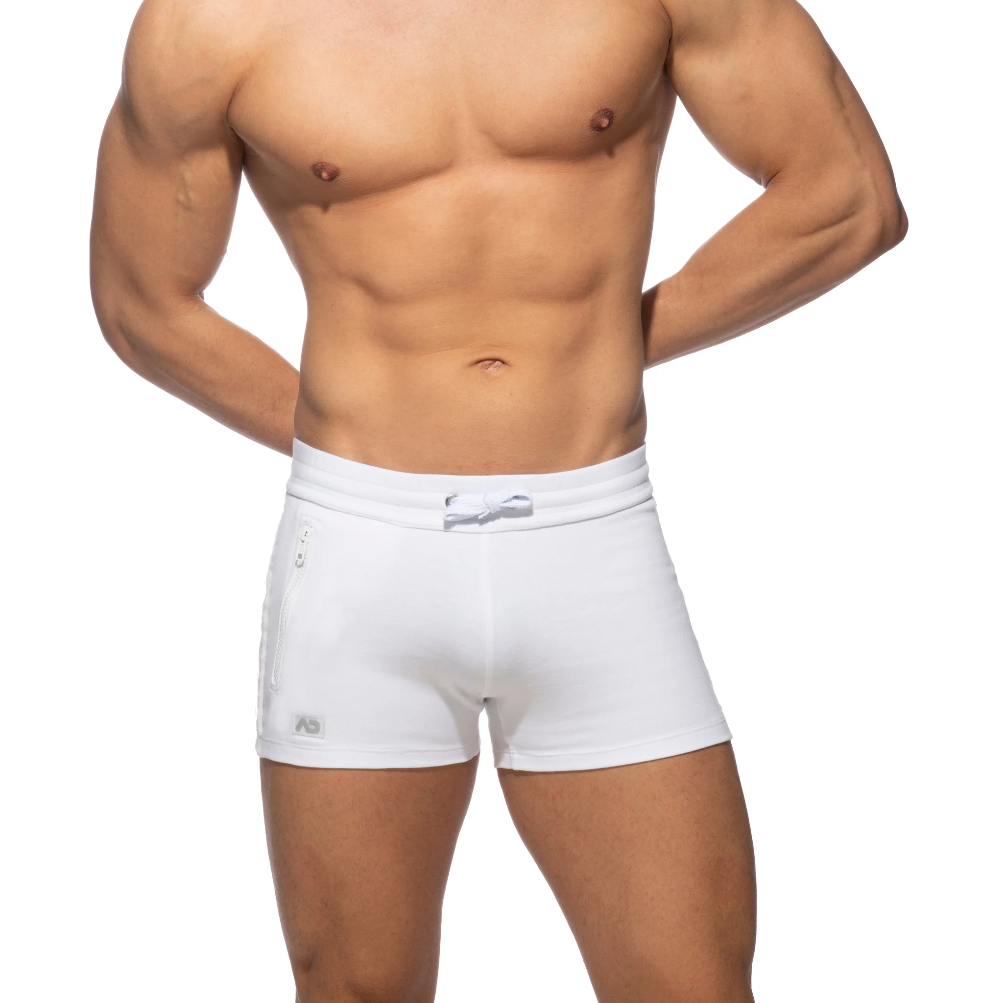Addicted Zip Pocket Sports Short White AD1002 - Image 2