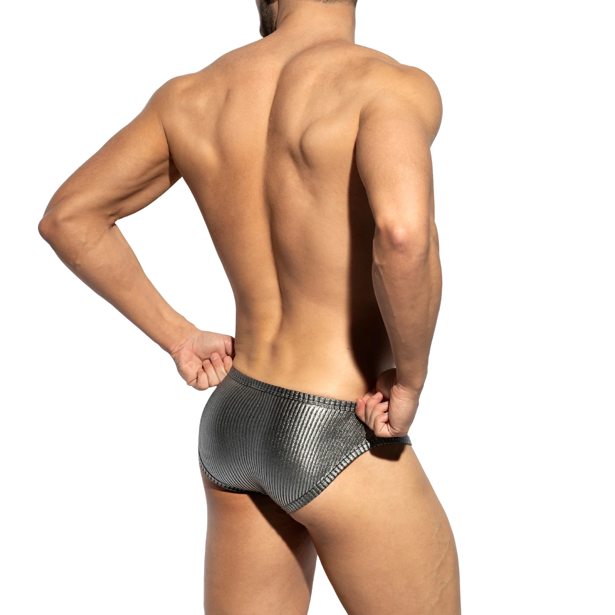 ES Collection Art Deco Metallic Brief Silver UN597 - Image 3