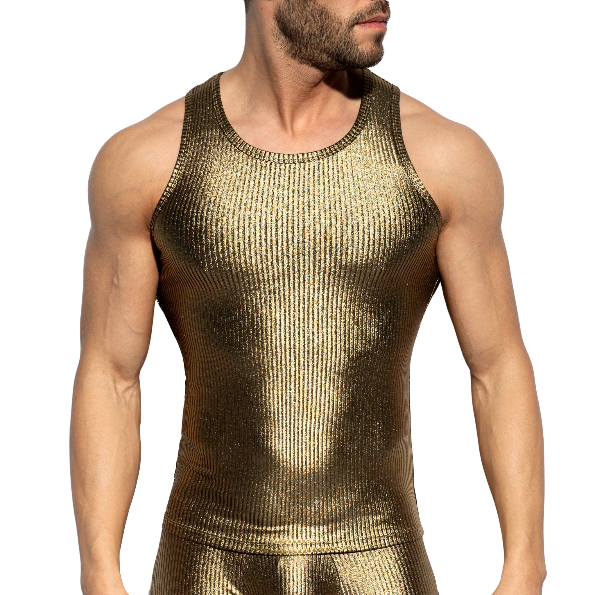ES Collection Art Deco Metallic Tank Top Gold TS330 - Image 2