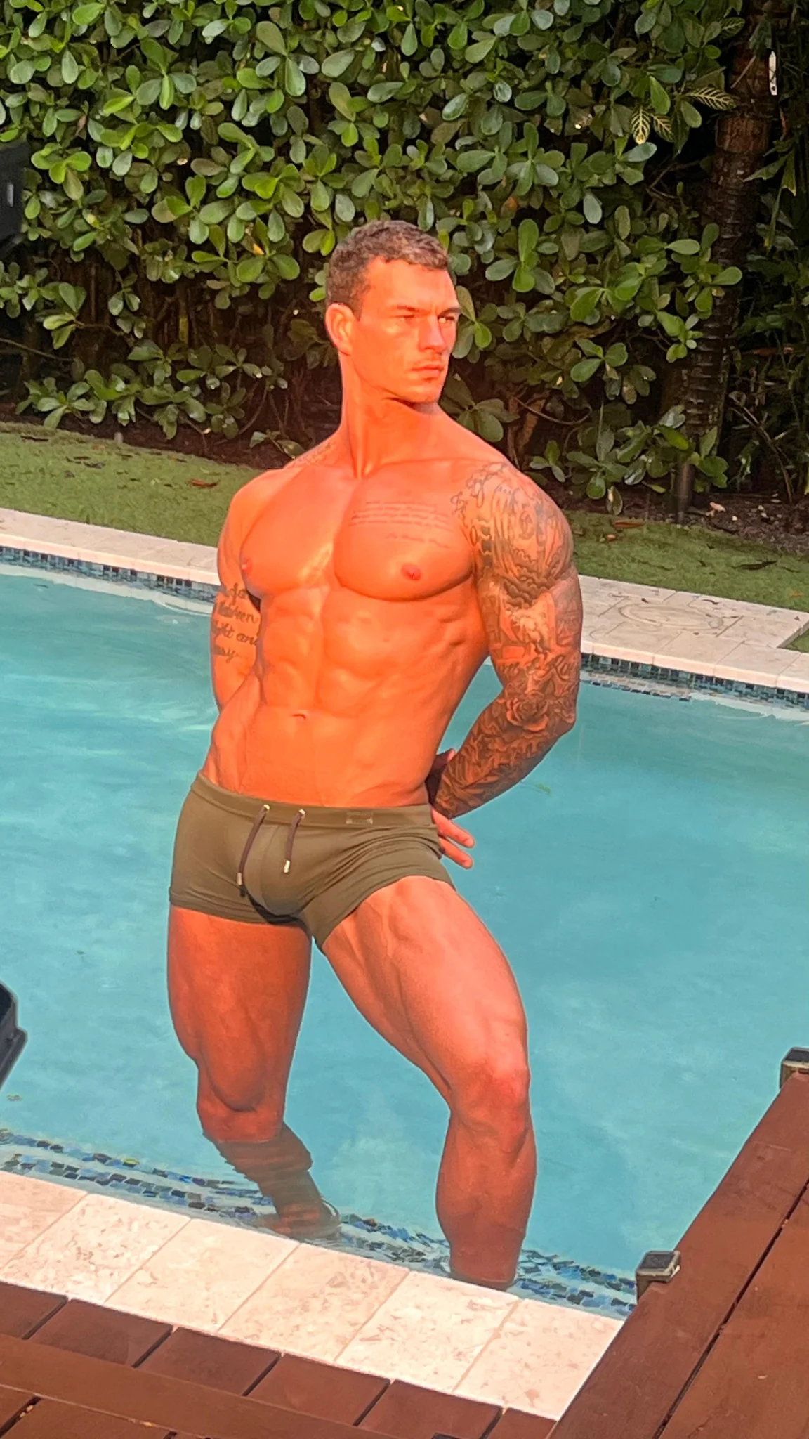 ES Collection Basic Sportive Swim Trunk Khaki 2518 - Image 5