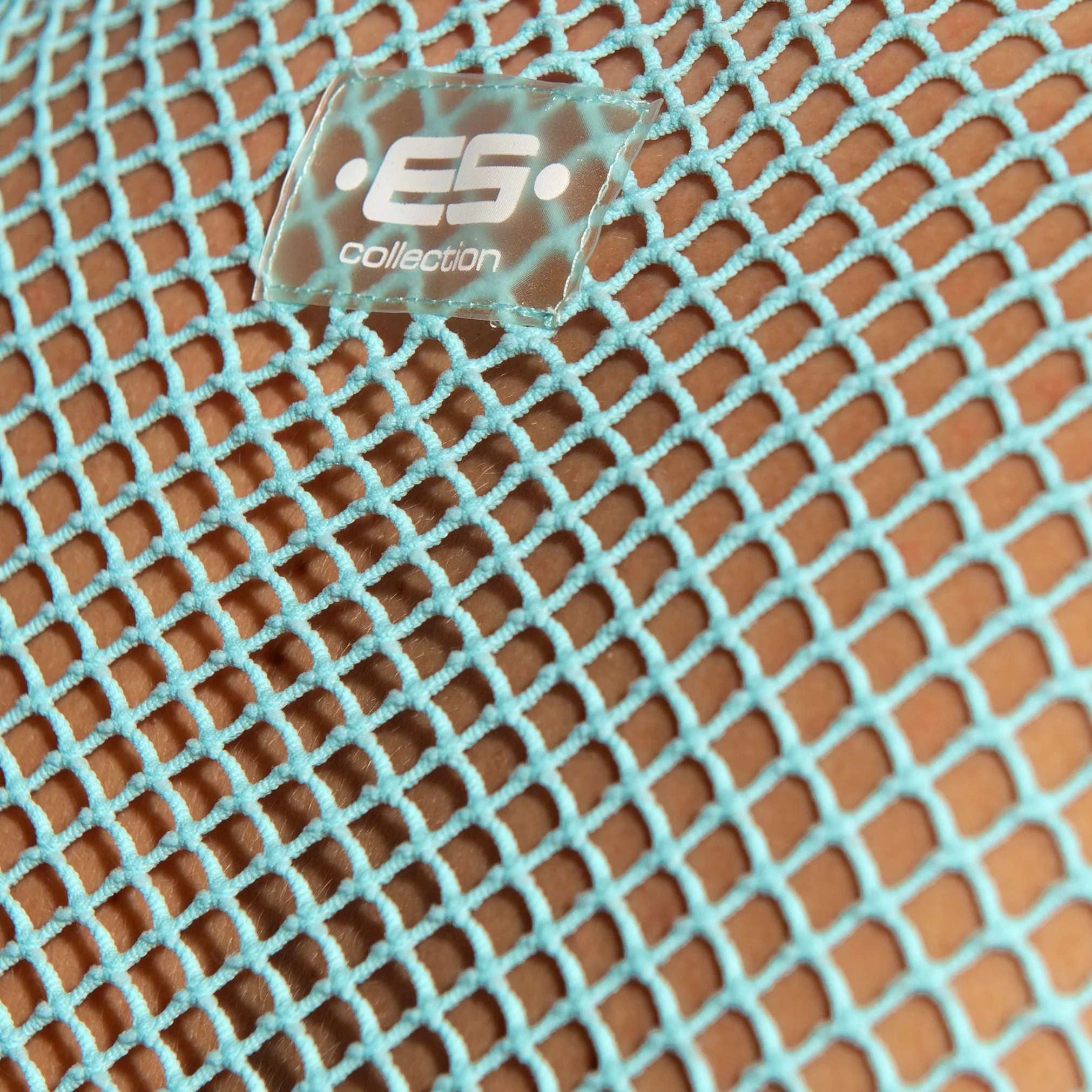 ES Collection Beachy Net Midriff Crop Top Sky Blue TS338 - Image 4