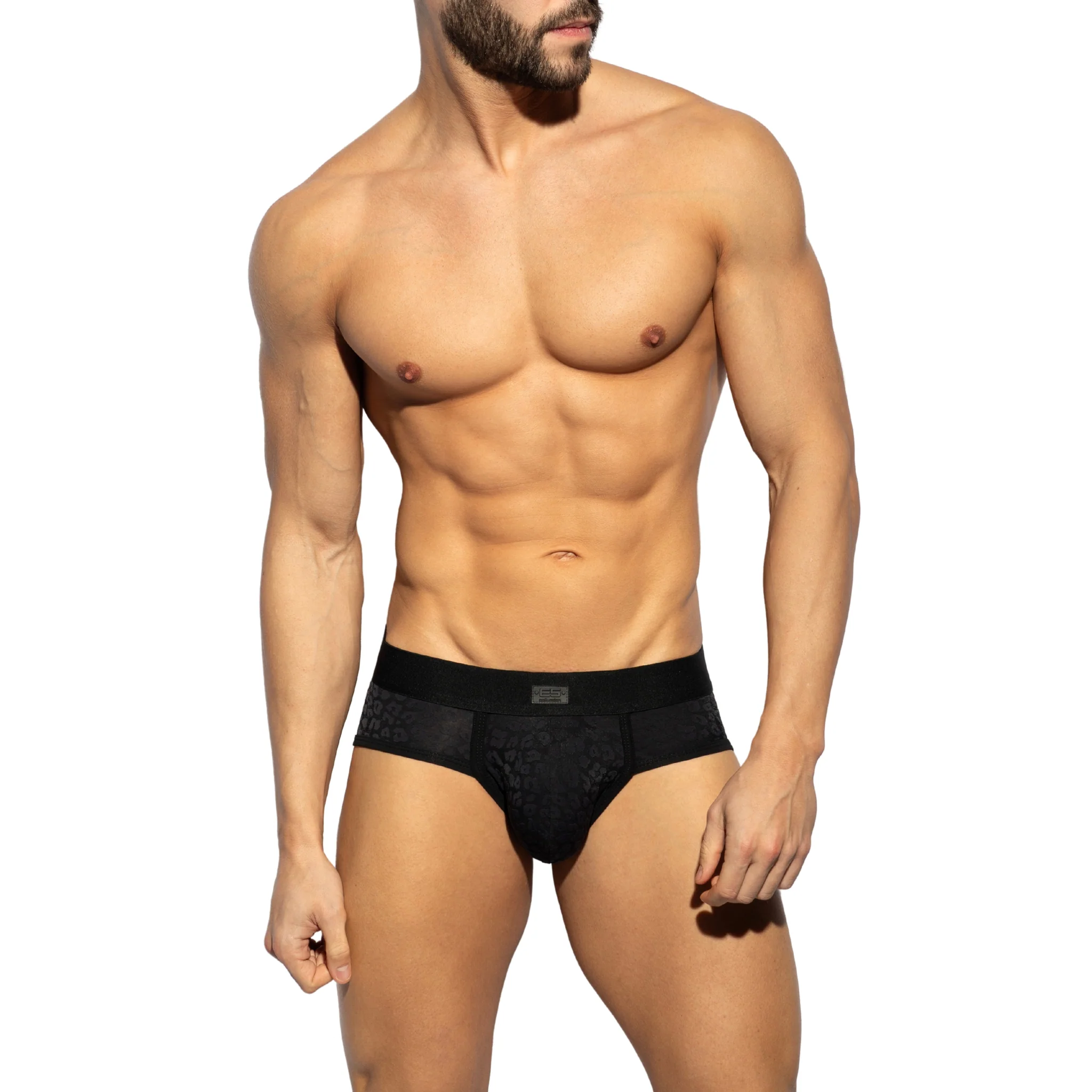 ES Collection Black Leopard Brief Black UN623 - Image 2
