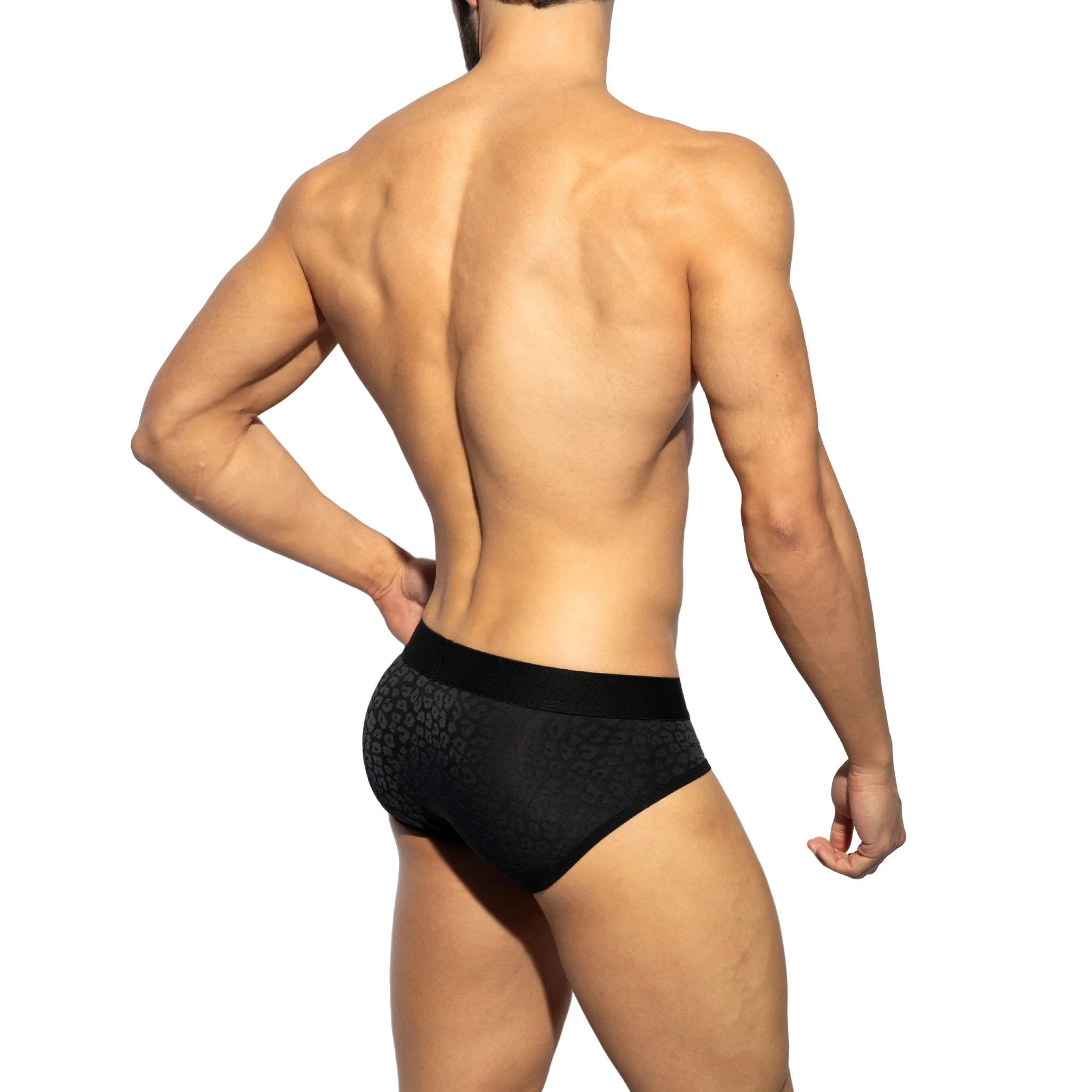 ES Collection Black Leopard Brief Black UN623 - Image 3
