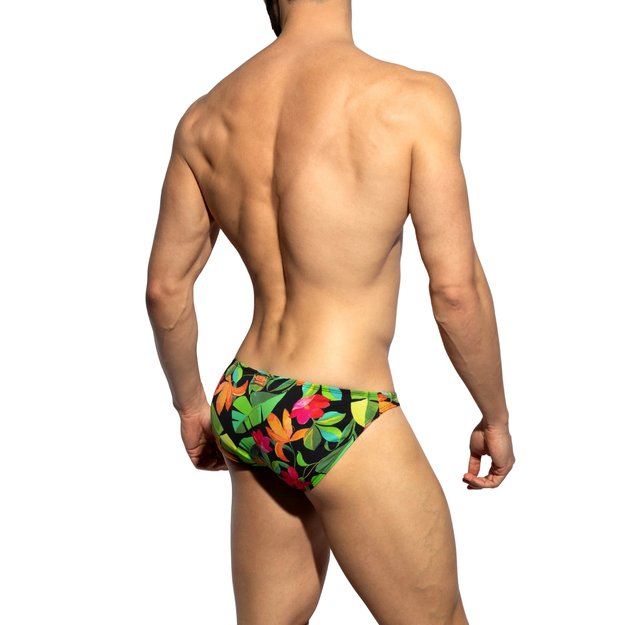 ES Collection Bold Flowers Bikini Brief Black UN662 - Image 3