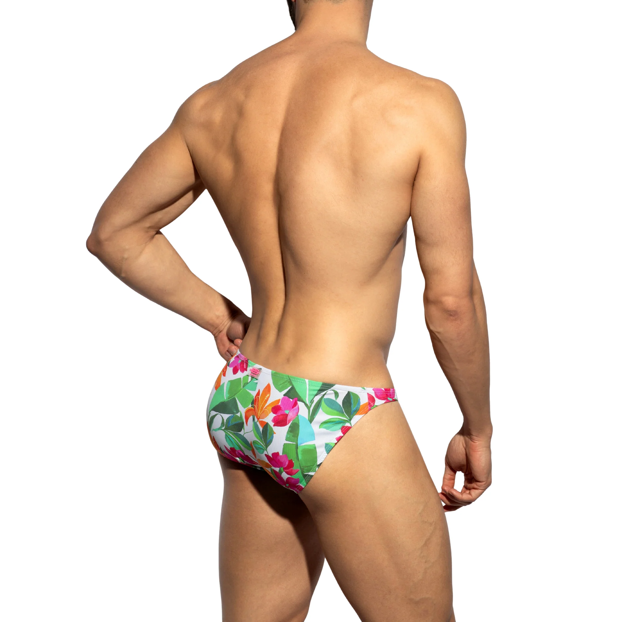 ES Collection Bold Flowers Bikini Brief White UN662 - Image 3