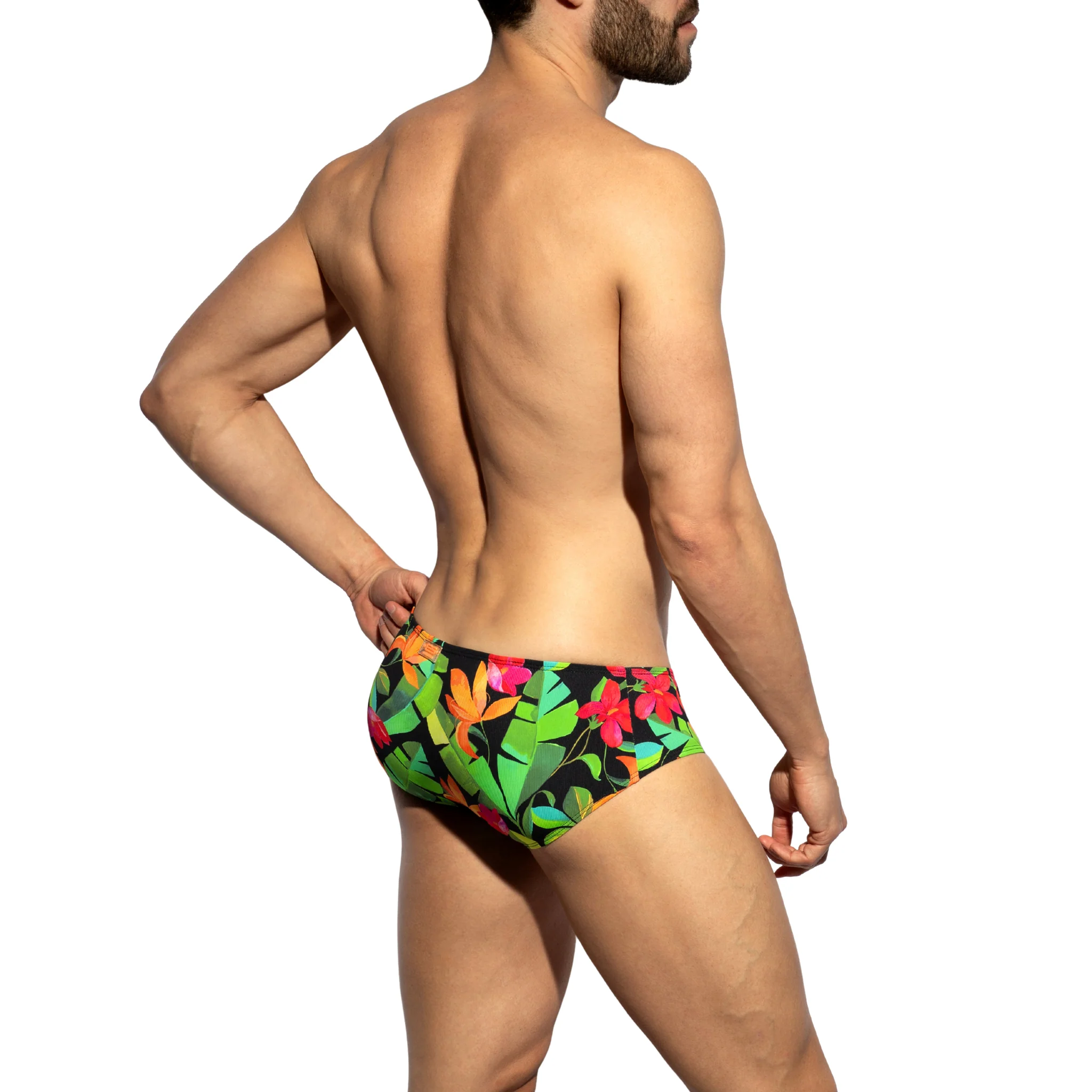 ES Collection Bold Flowers Brief Black UN663 - Image 3