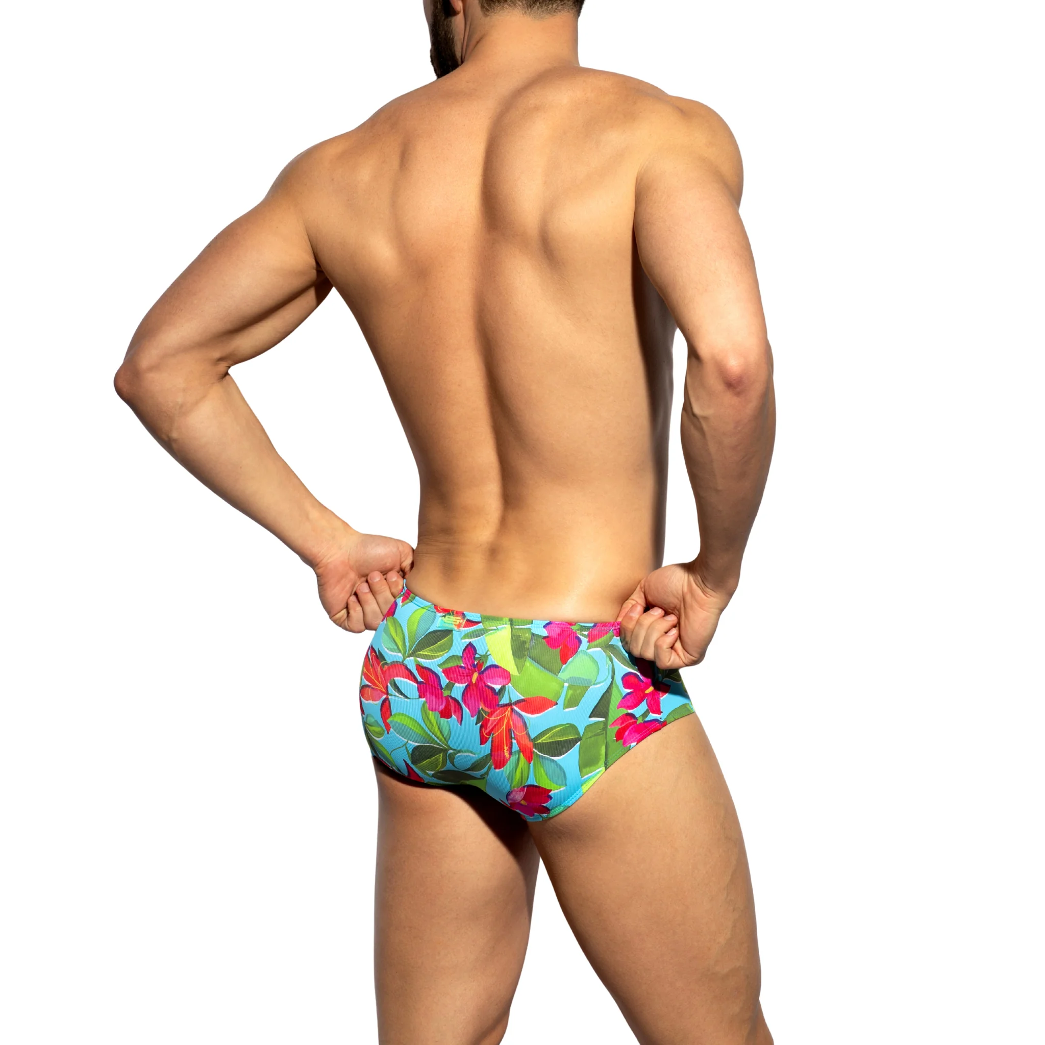 ES Collection Bold Flowers Brief Turquoise UN663 - Image 3