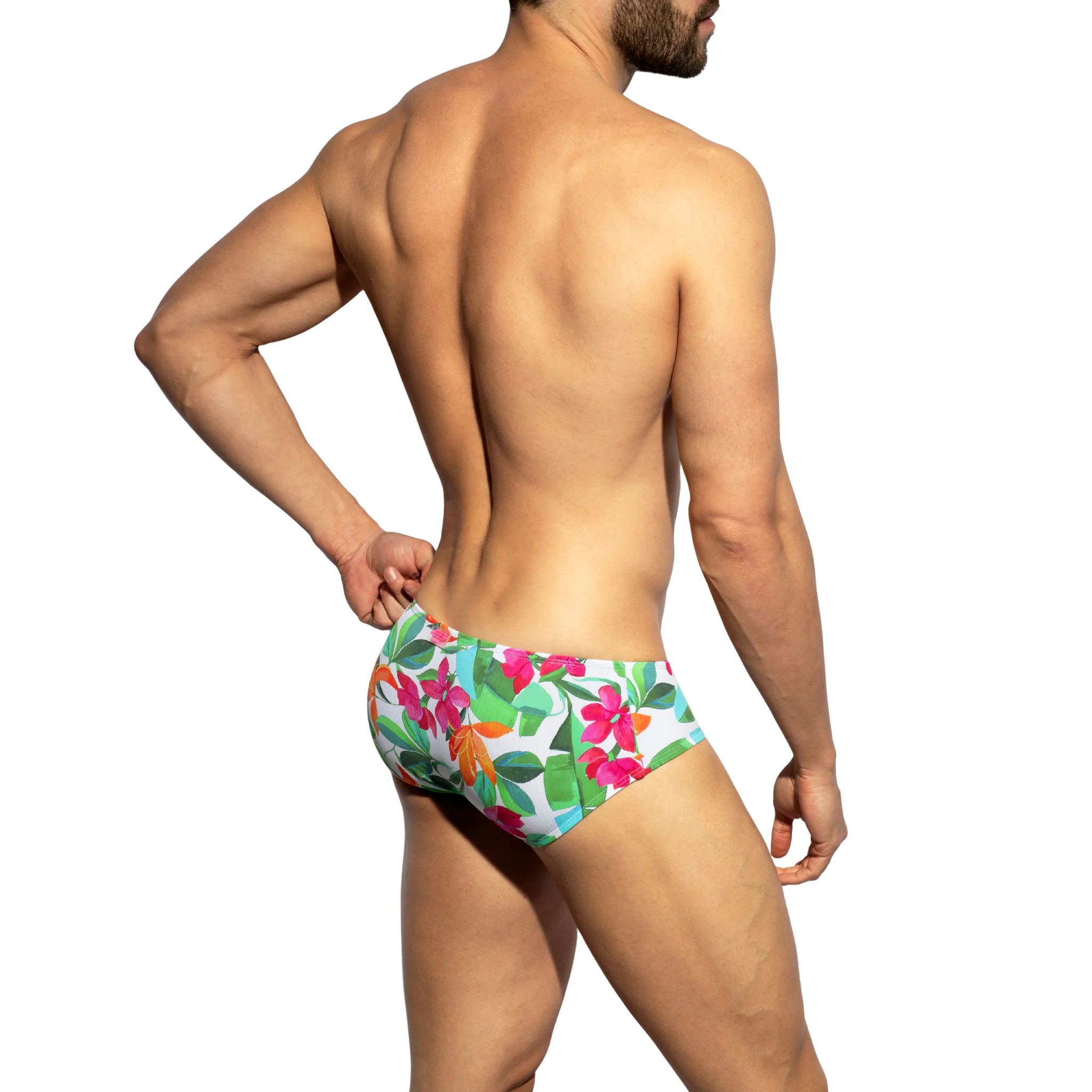 ES Collection Bold Flowers Brief White UN663 - Image 3
