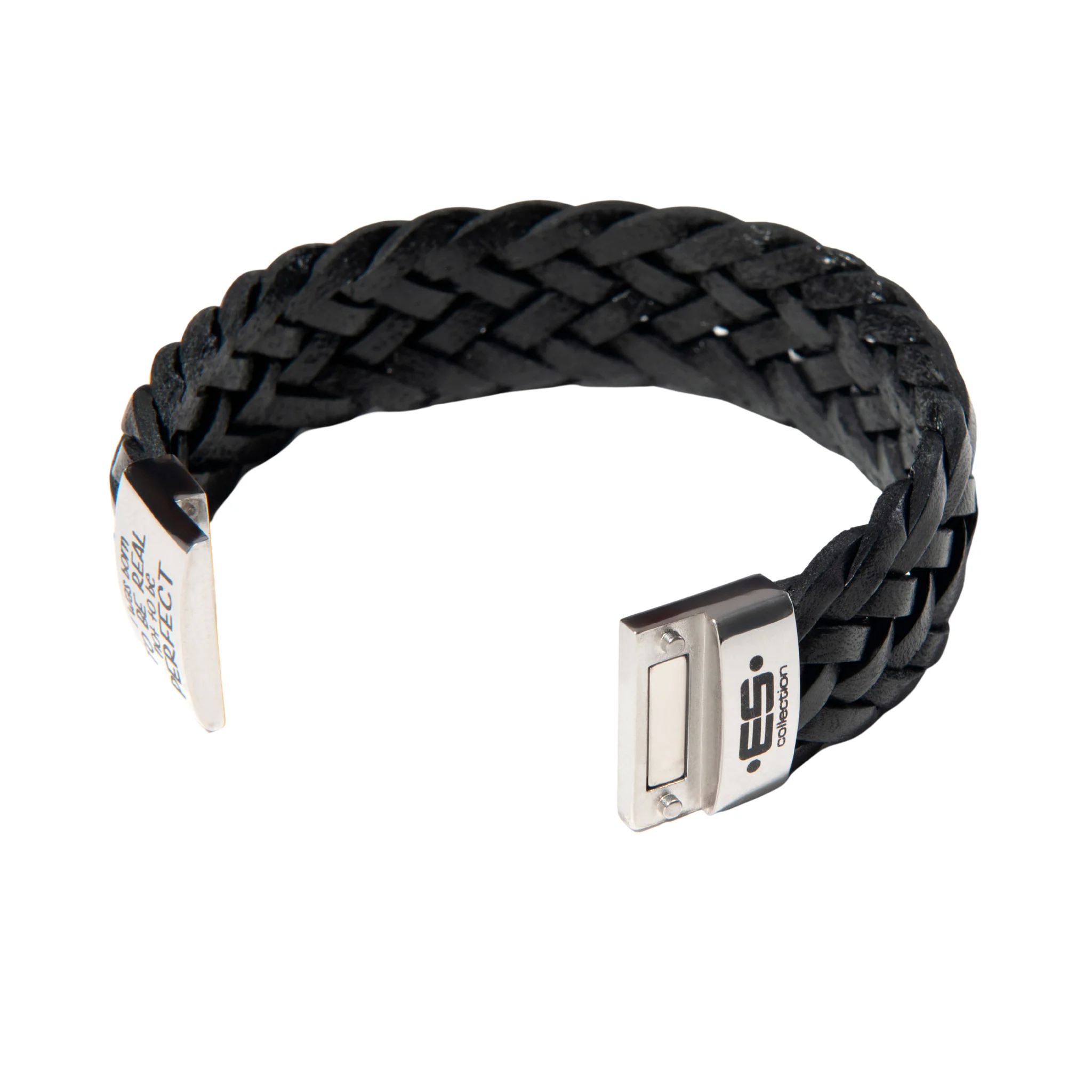 ES Collection Born Leather Bracelet Black AC079 - Image 3