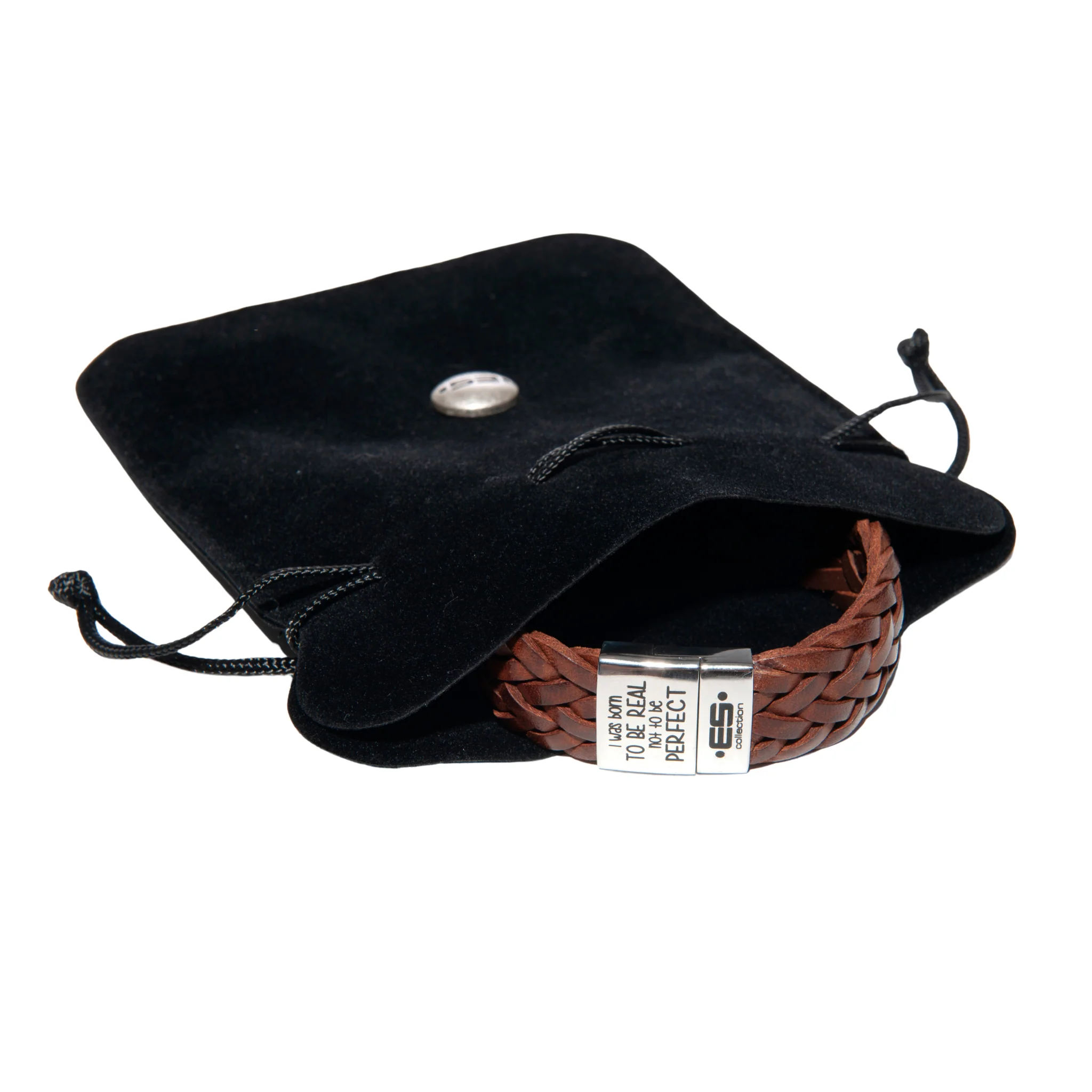 ES Collection Born Leather Bracelet Brown AC079 - Image 4