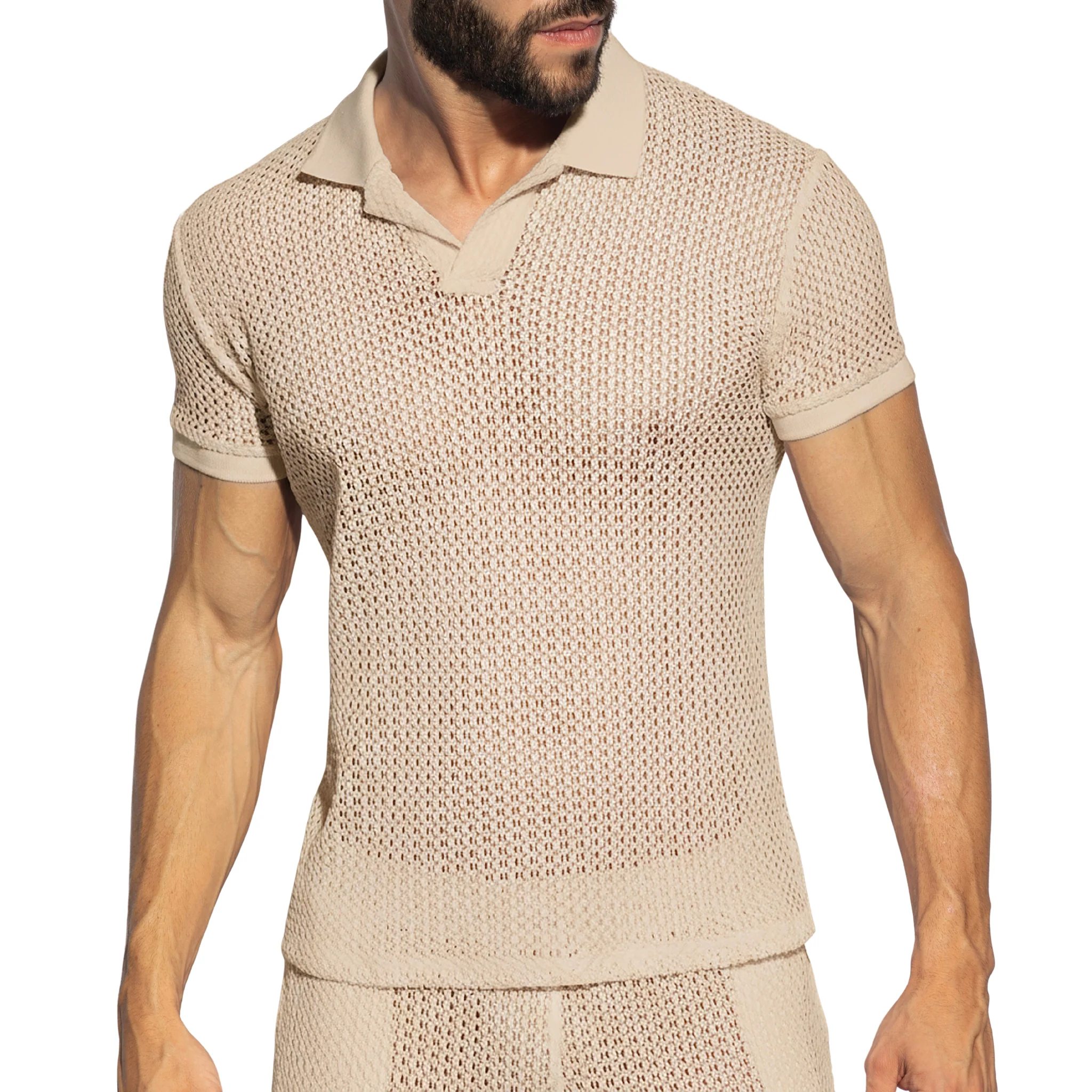 ES Collection Brisa Polo Shirt Beige POLO36 - Image 2