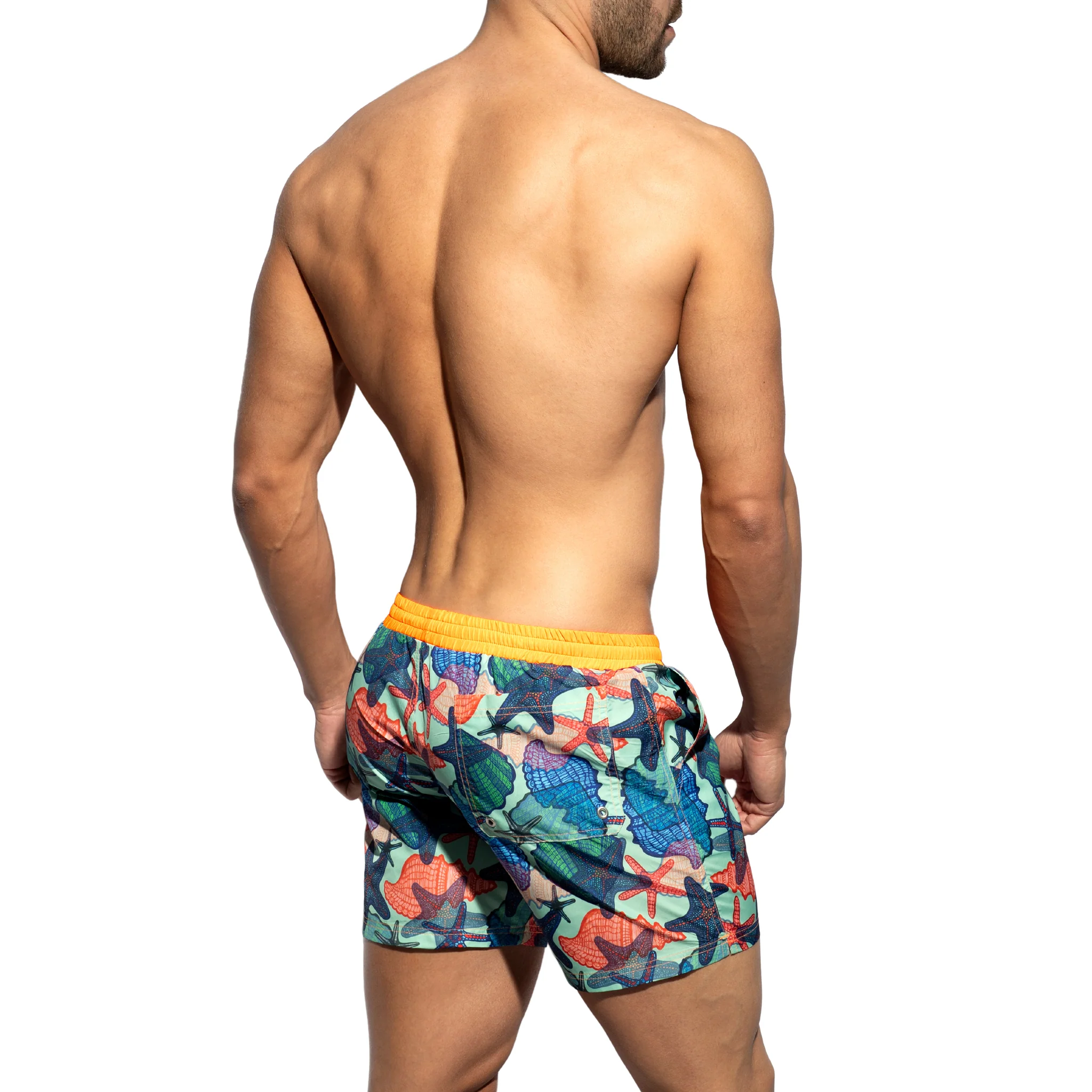 ES Collection Cascara Swim Shorts Neon Orange 2405 - Image 3