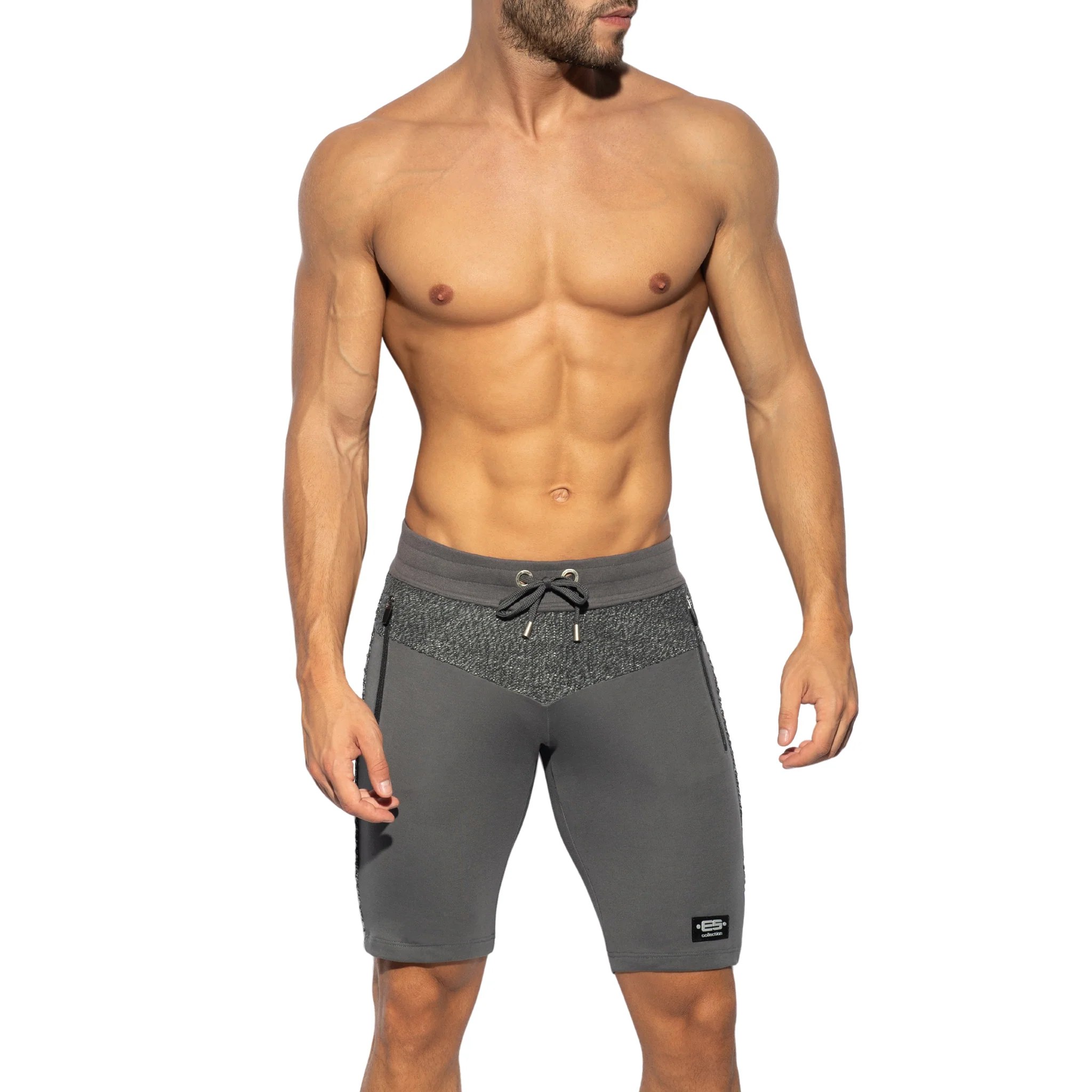 ES Collection Charcoal Rustic Sports Knee Shorts Charcoal SP282 - Image 2