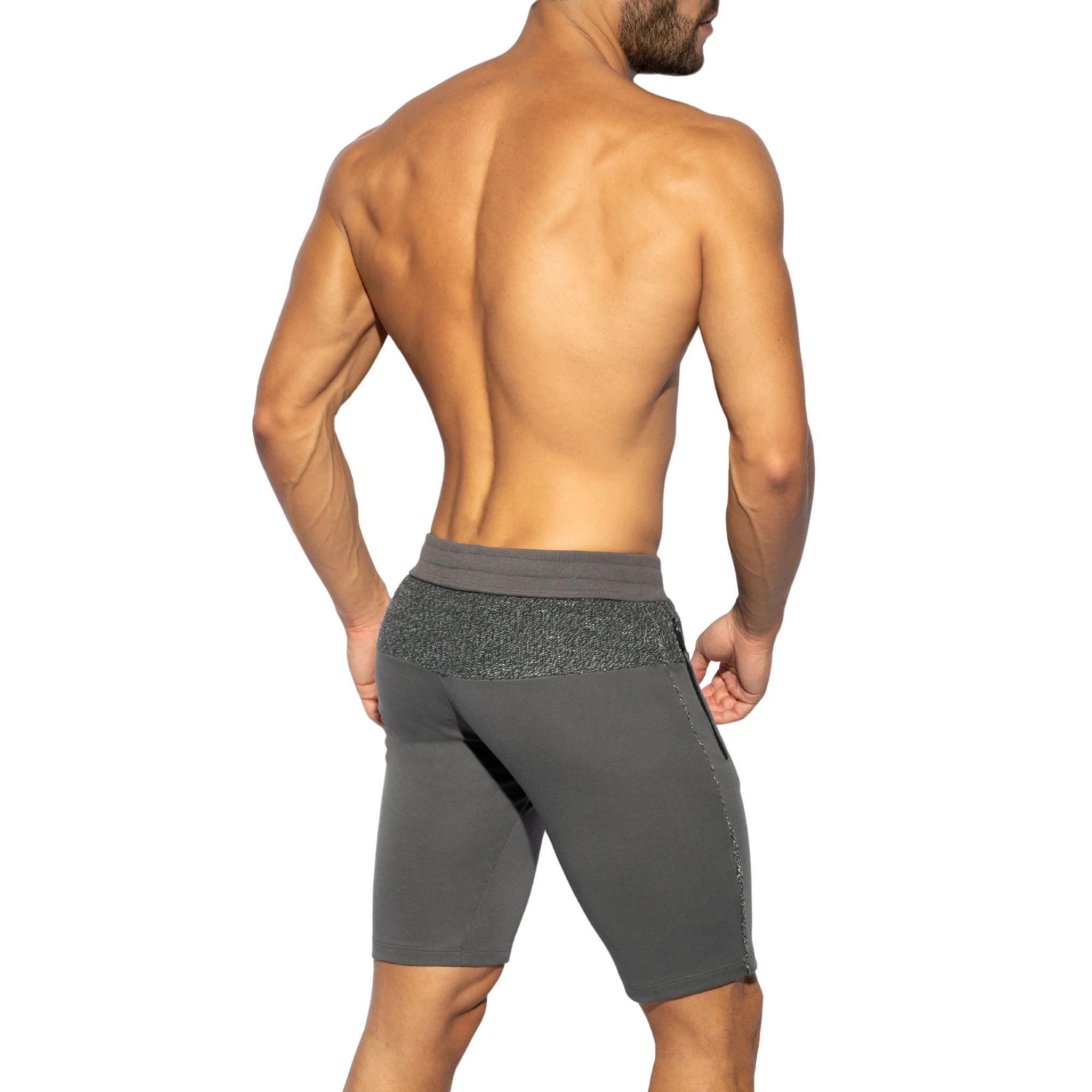 ES Collection Charcoal Rustic Sports Knee Shorts Charcoal SP282 - Image 3