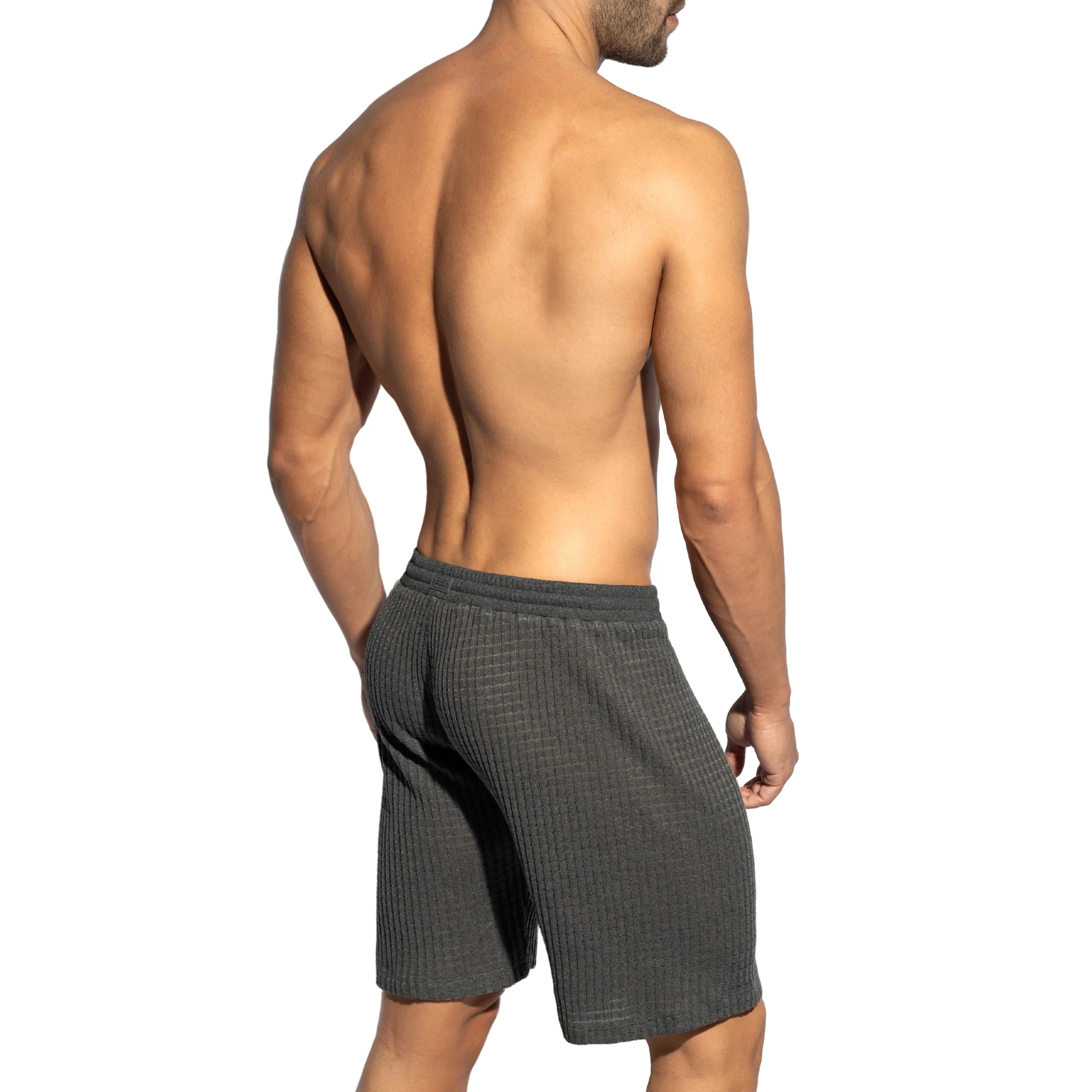 ES Collection Checkmate Bermuda Shorts Charcoal SP338 - Image 3