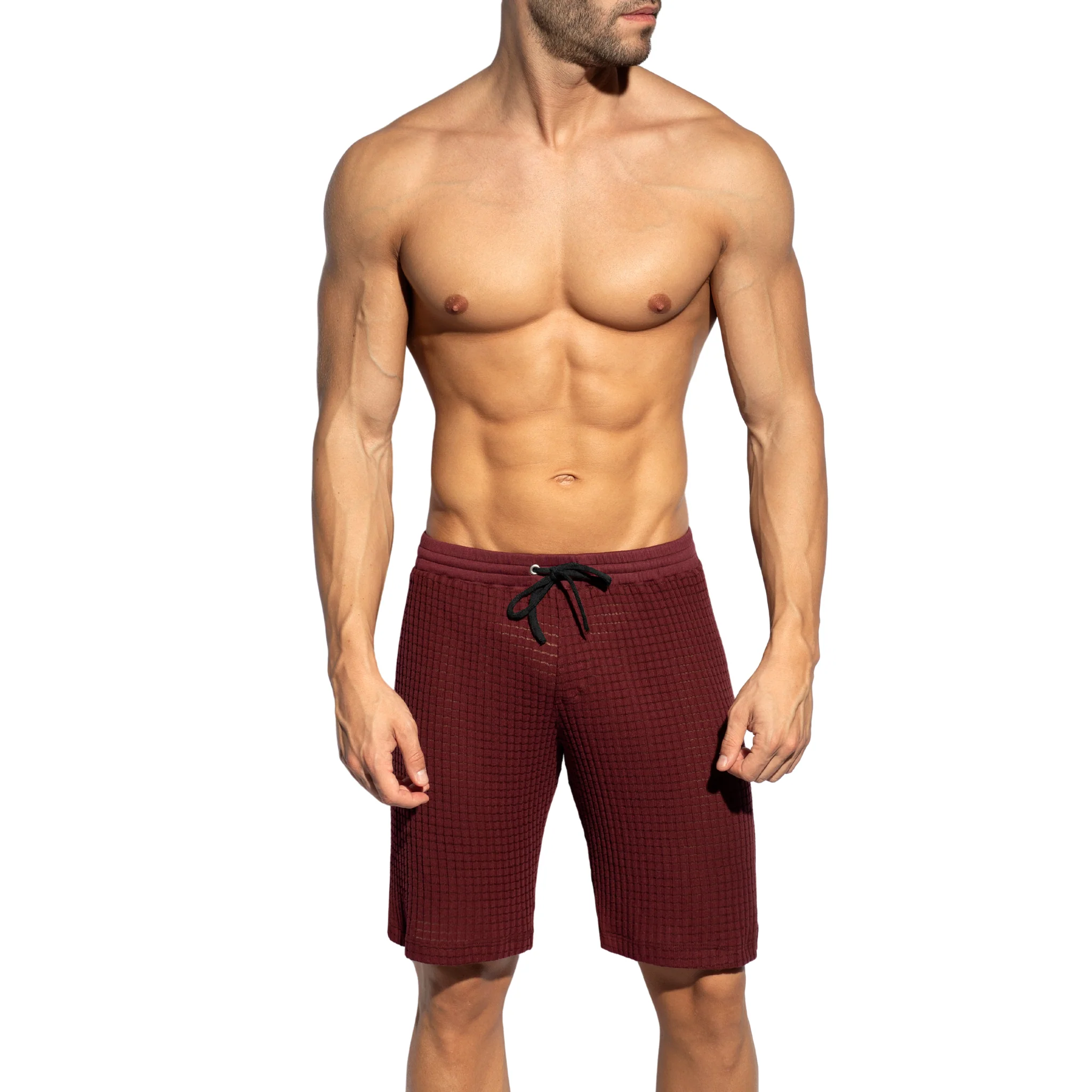 ES Collection Checkmate Bermuda Shorts Garnet SP338 - Image 2