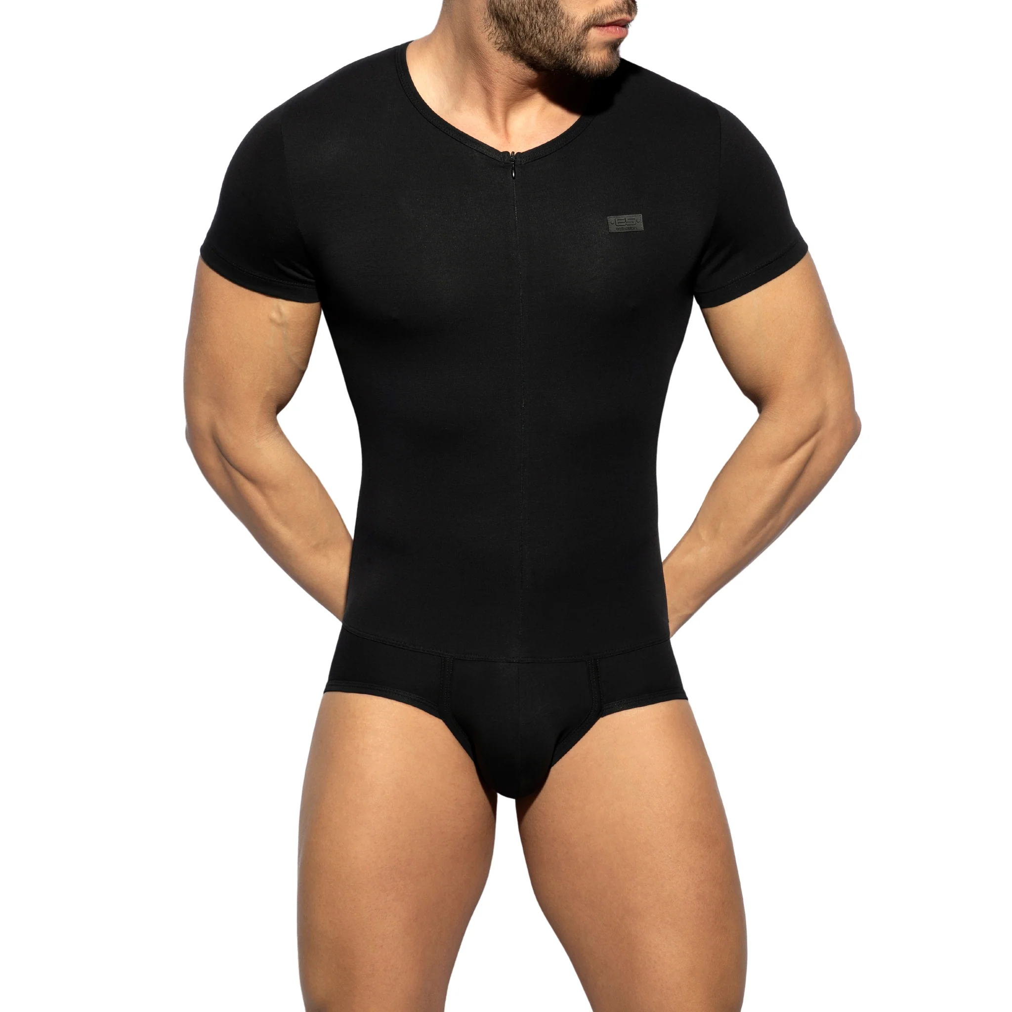 ES Collection Cotton Bodysuit Black UN486 - Image 2