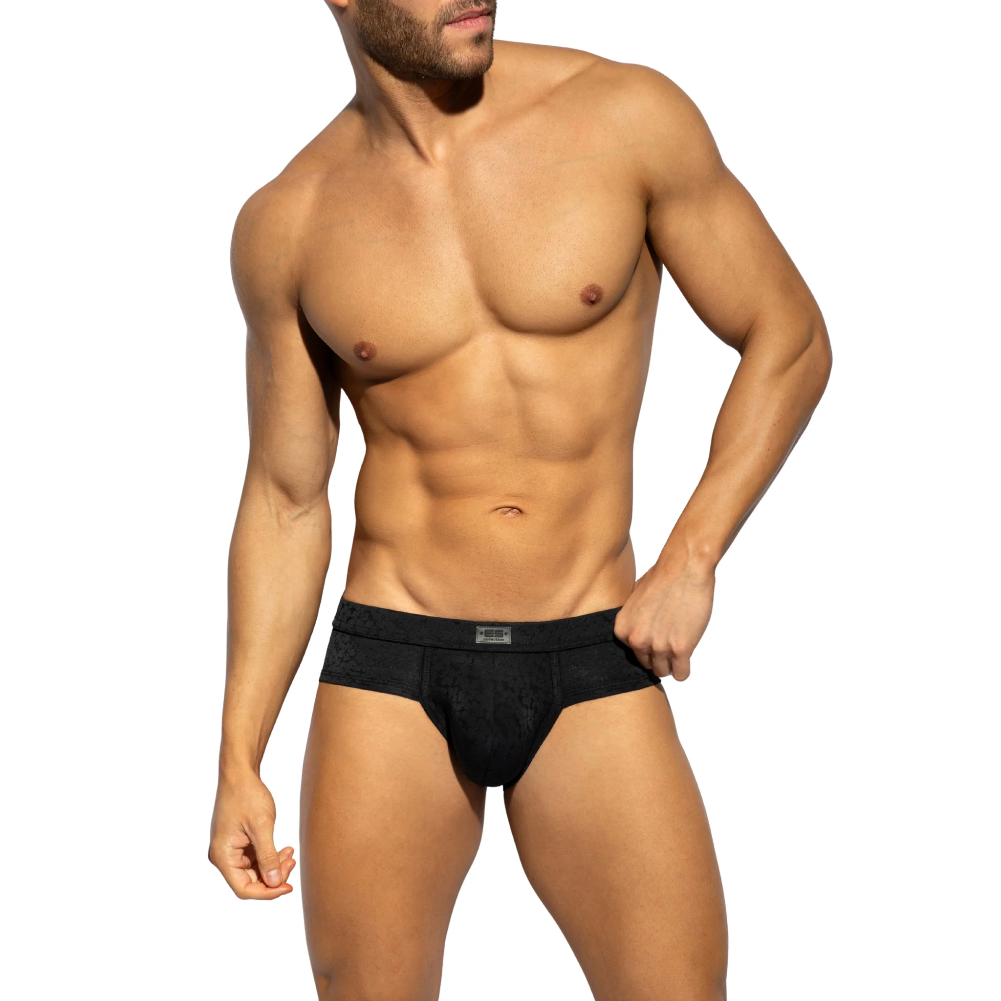 ES Collection Daisy Flower Brief Black UN594 - Image 2