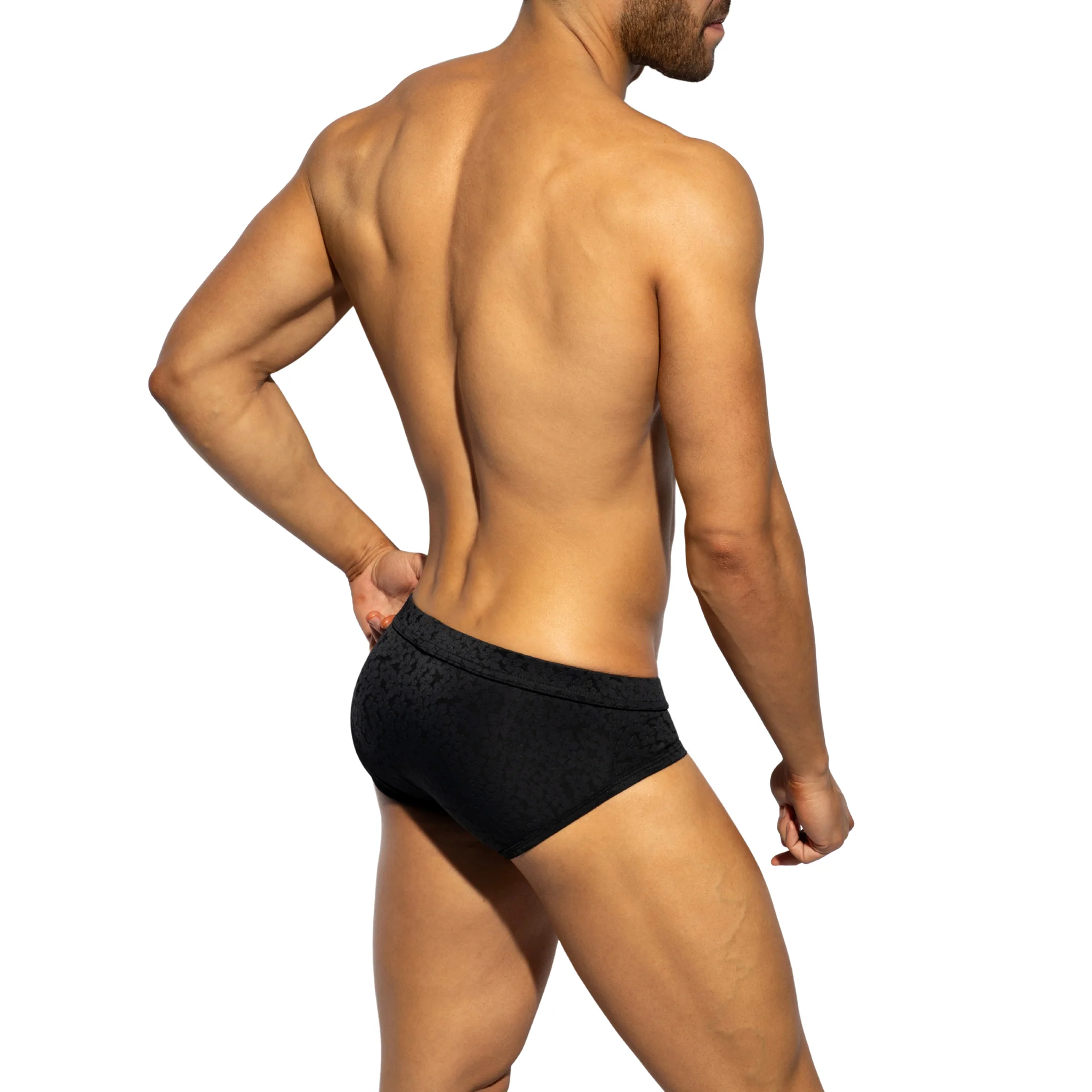 ES Collection Daisy Flower Brief Black UN594 - Image 3