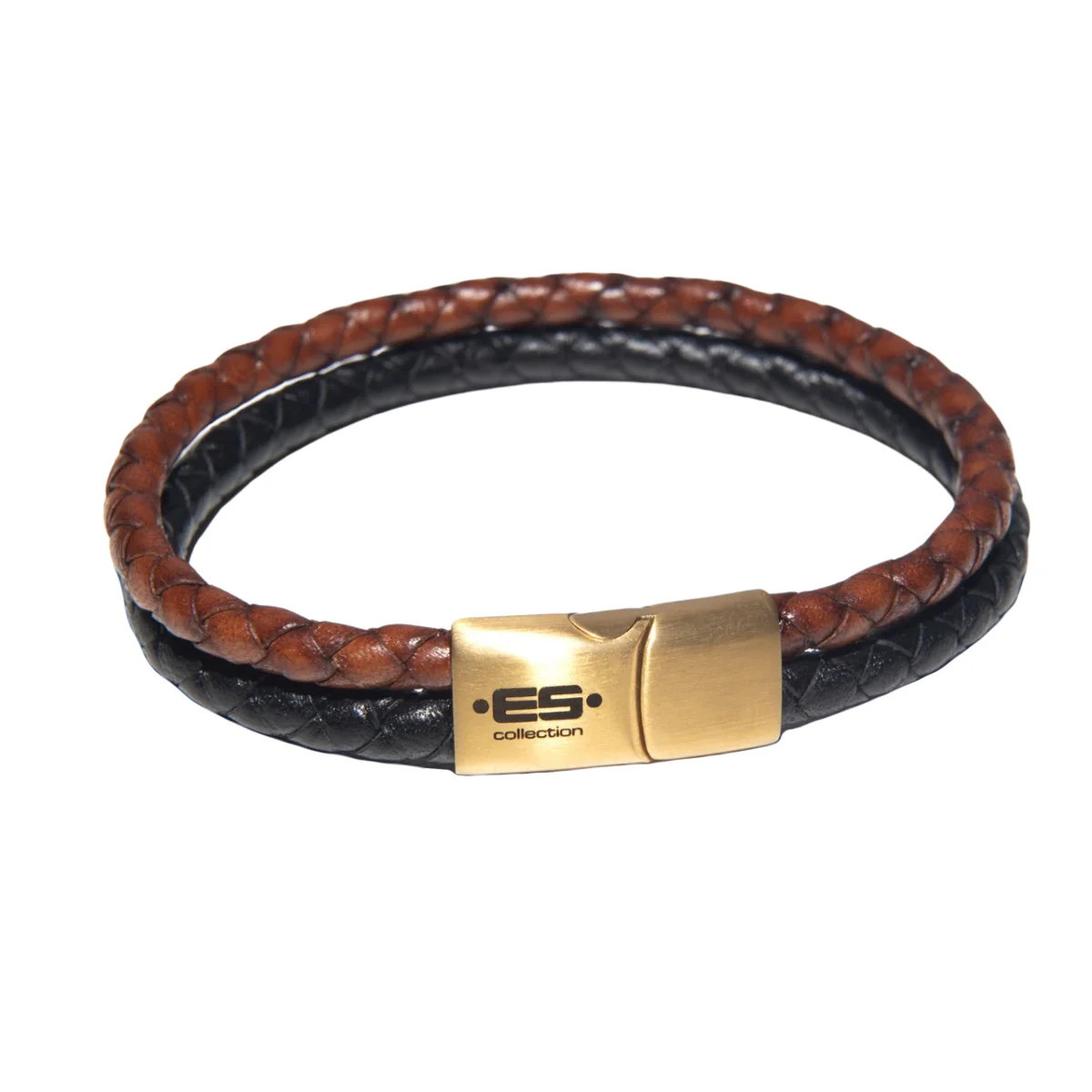 ES Collection Double Braid Bracelet Black AC185 - Image 2
