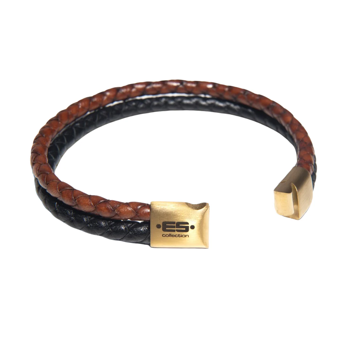 ES Collection Double Braid Bracelet Black AC185 - Image 3