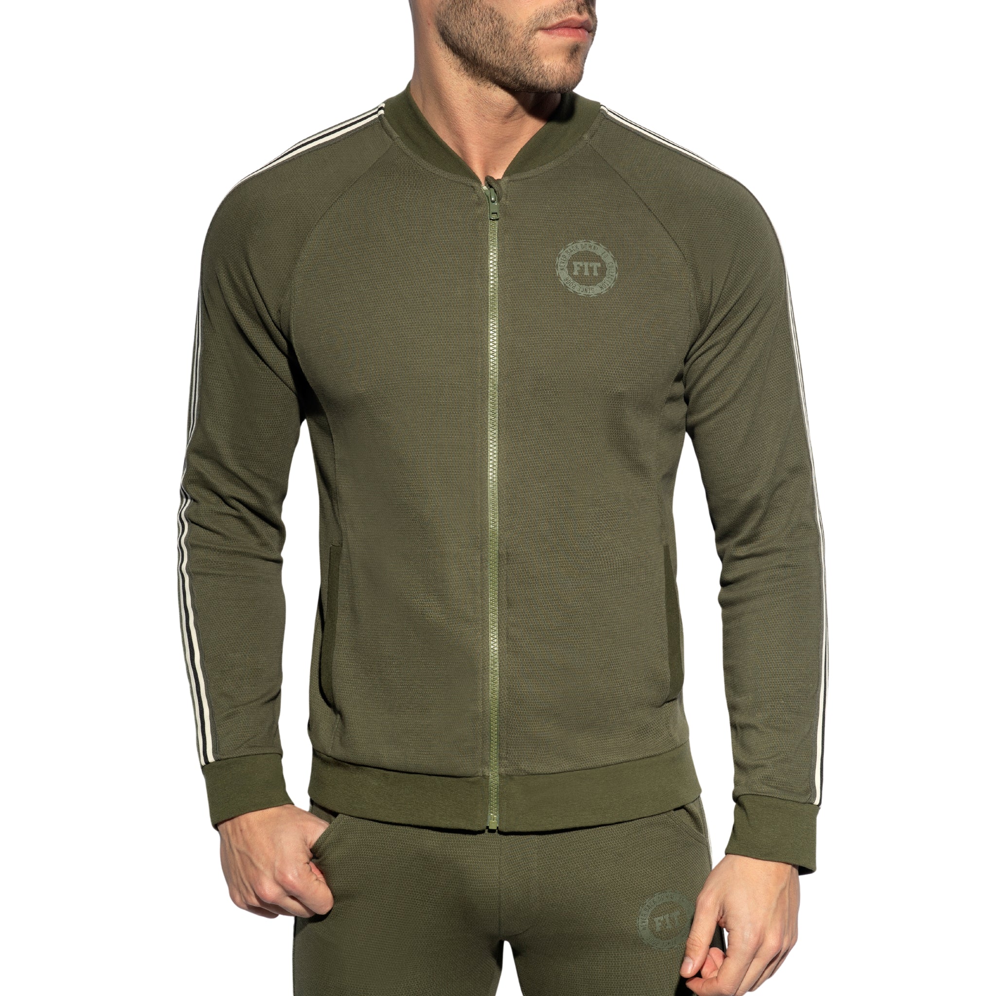 ES Collection Fit Tape Sweatshirt Khaki SP208 - Image 2